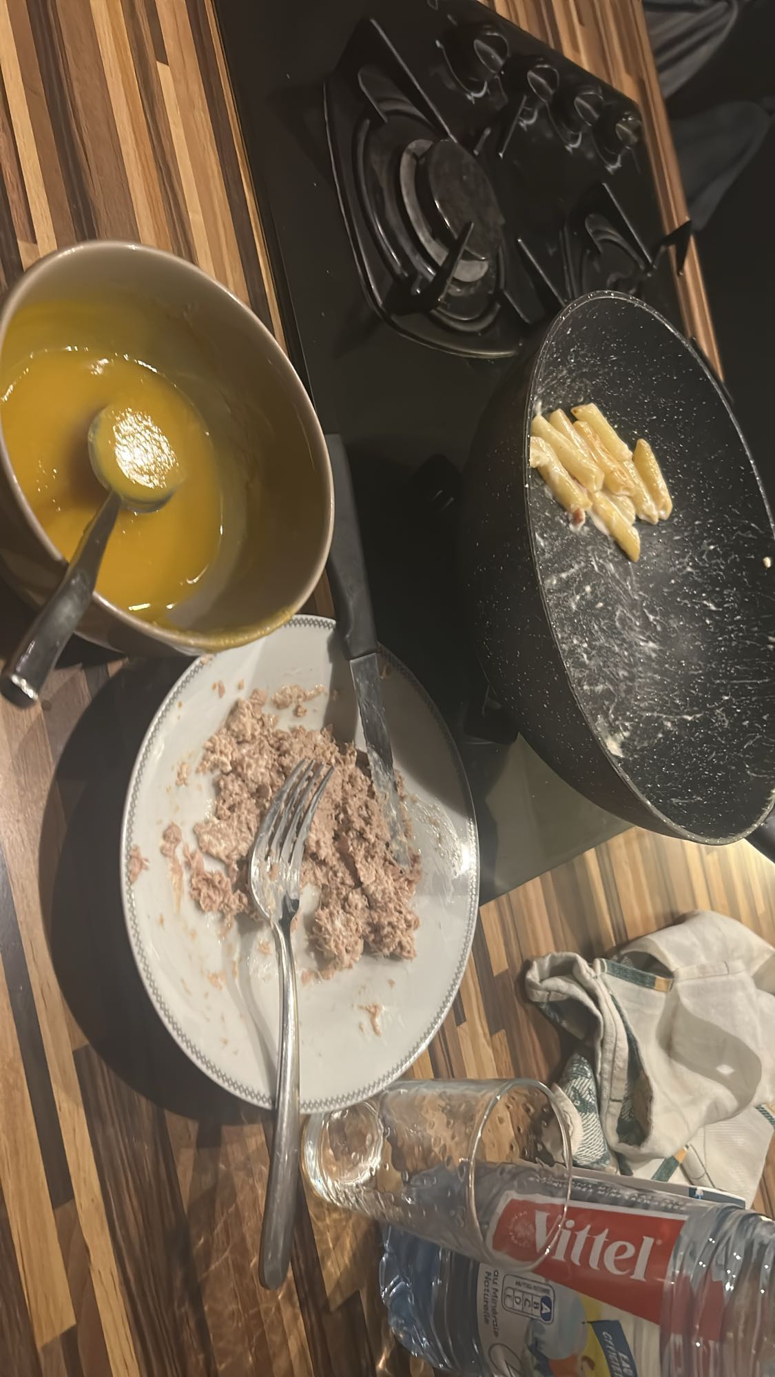 Pâtes au thon et soupe