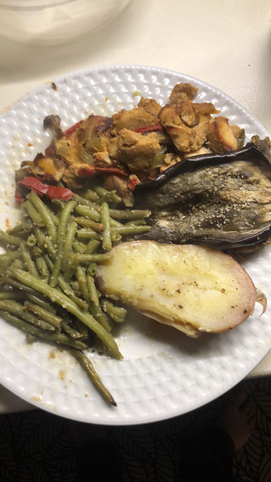 Poulet légumes haricots