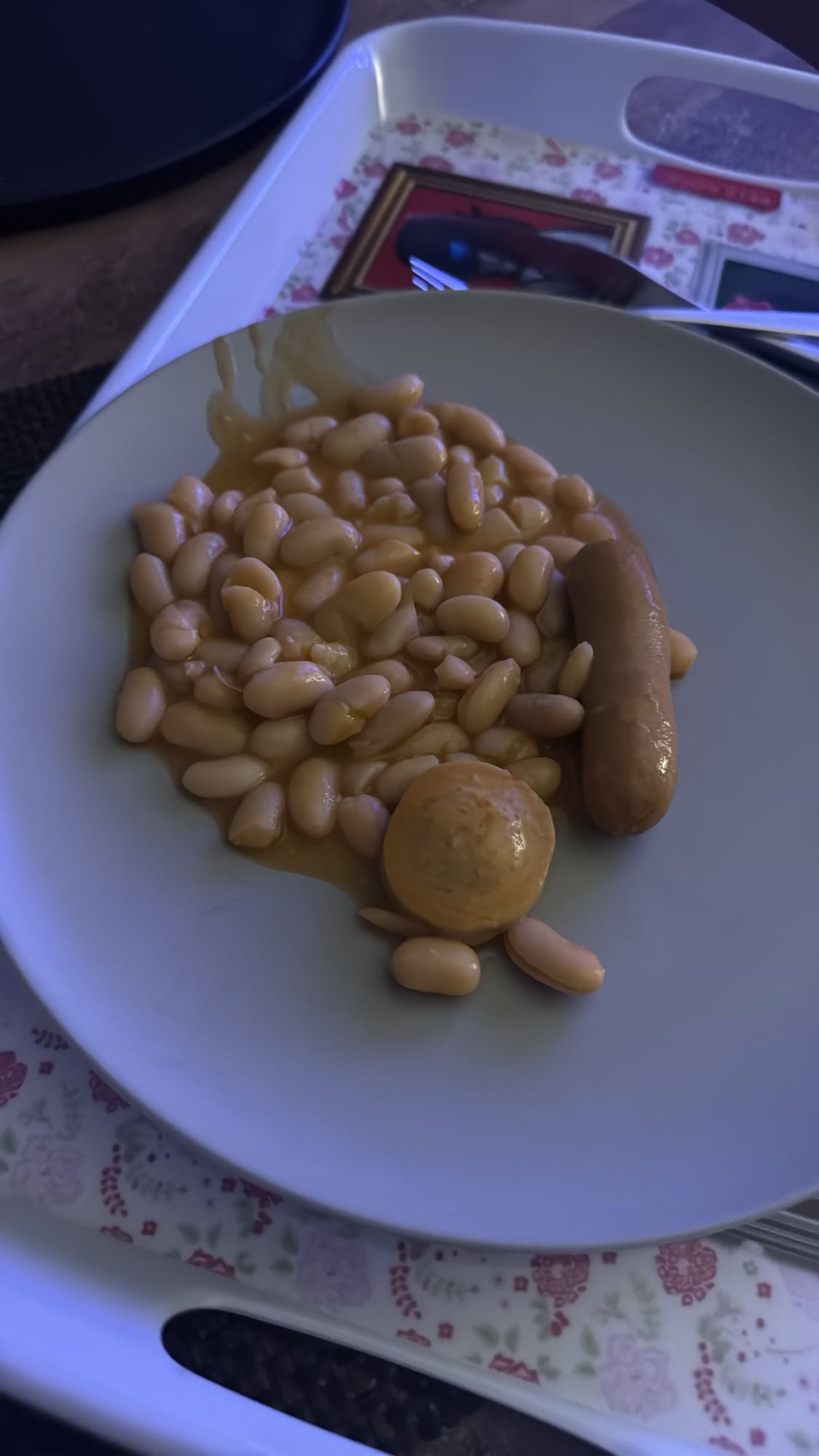 Haricots blancs et saucisse