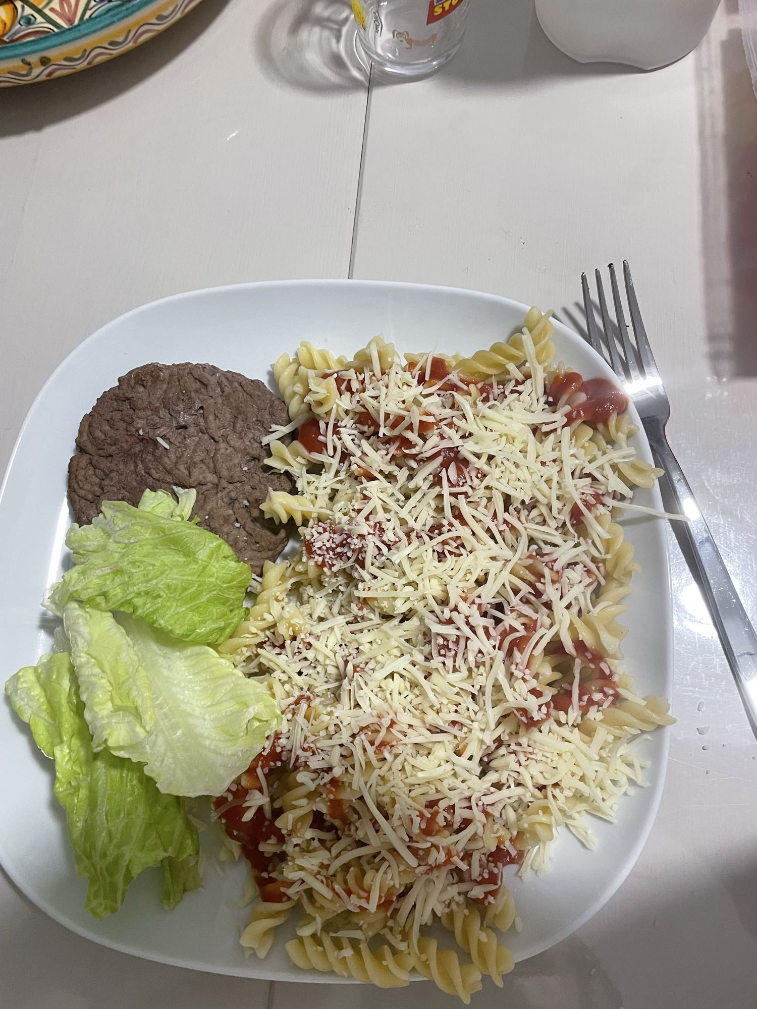 Pâtes fromage et steak