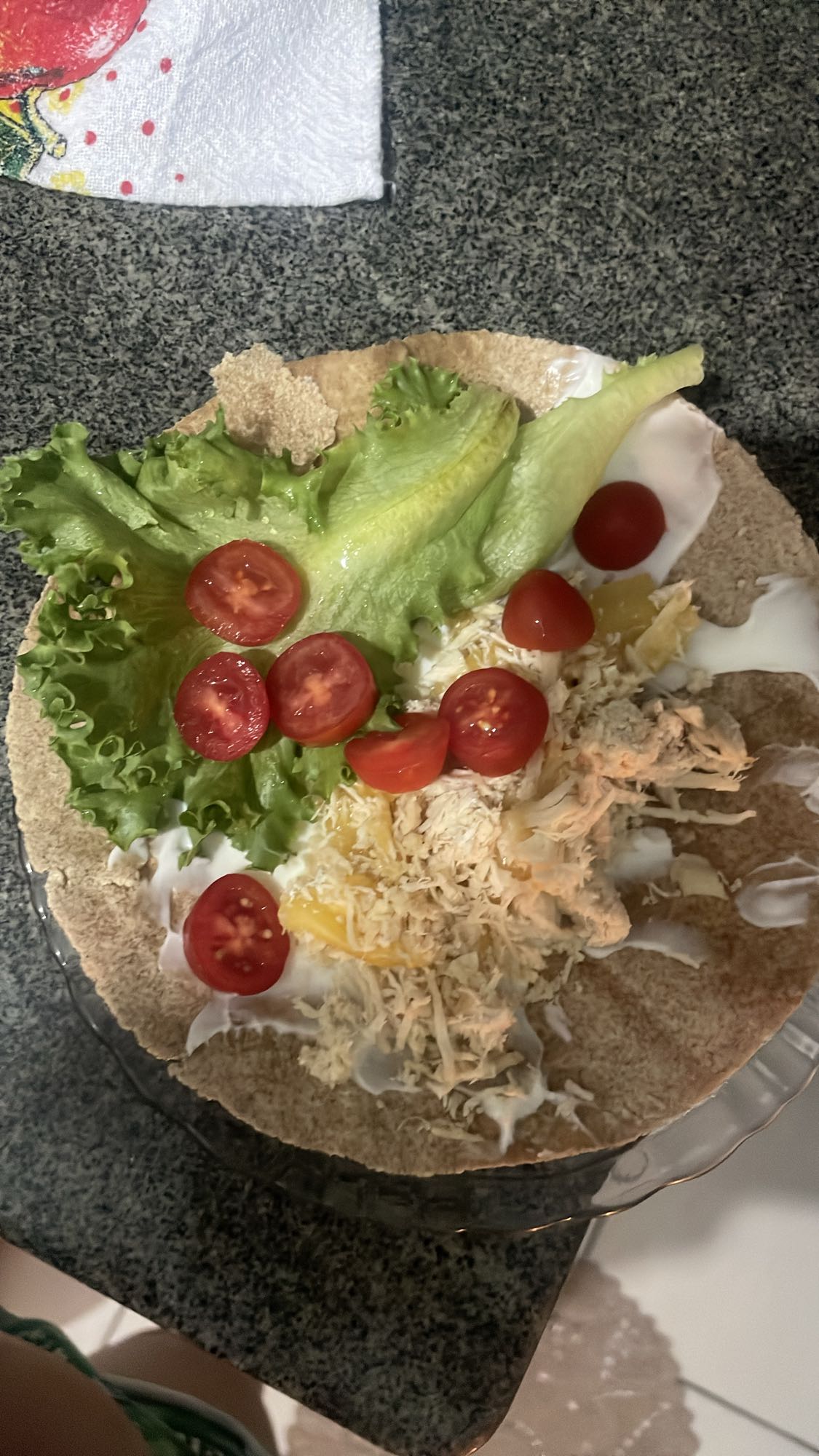 Wrap de frango e legumes