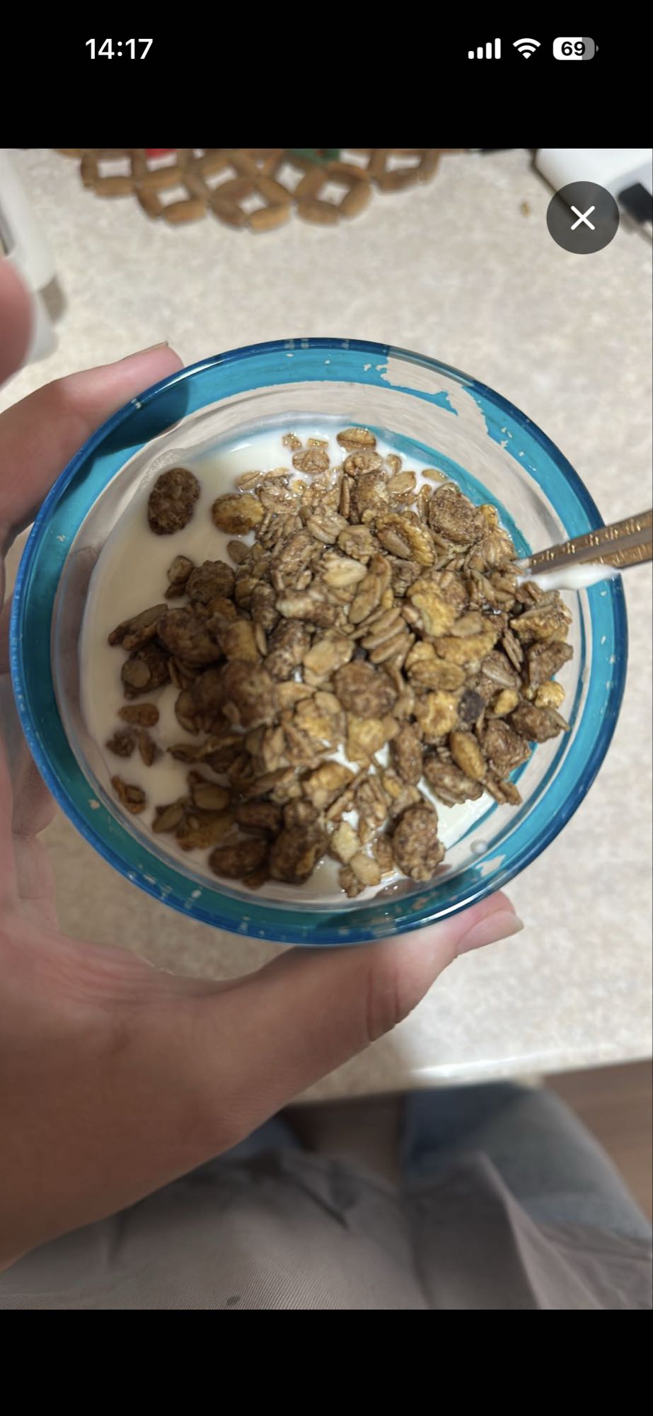 Granola with milk