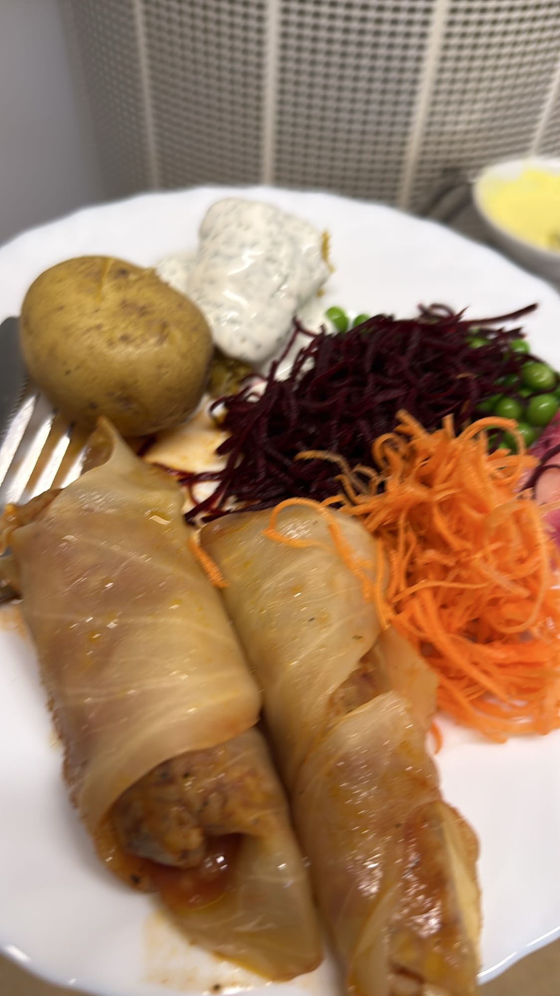 Kåldolmar med grönsaker