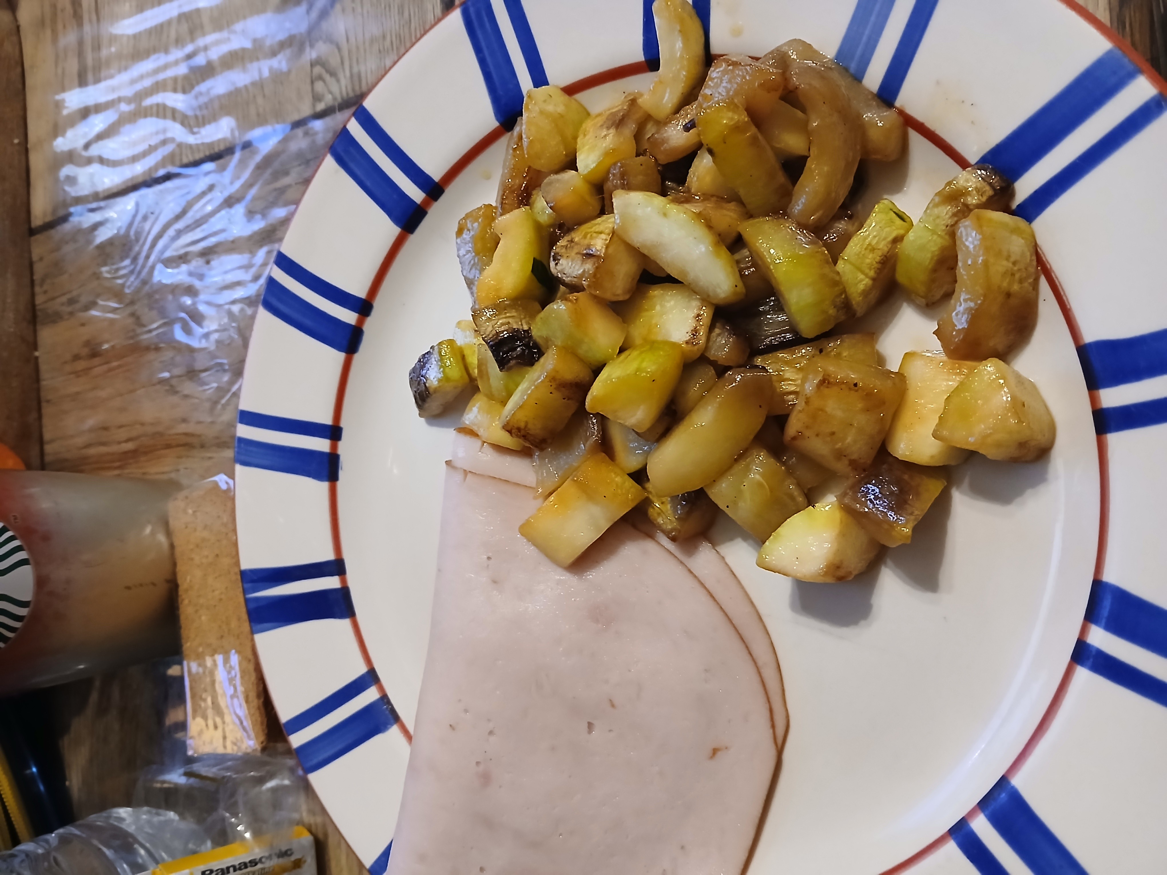 Courgettes sautées et jambon