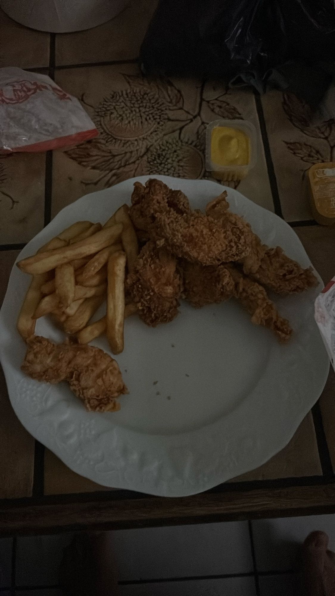 Poulet frit et frites