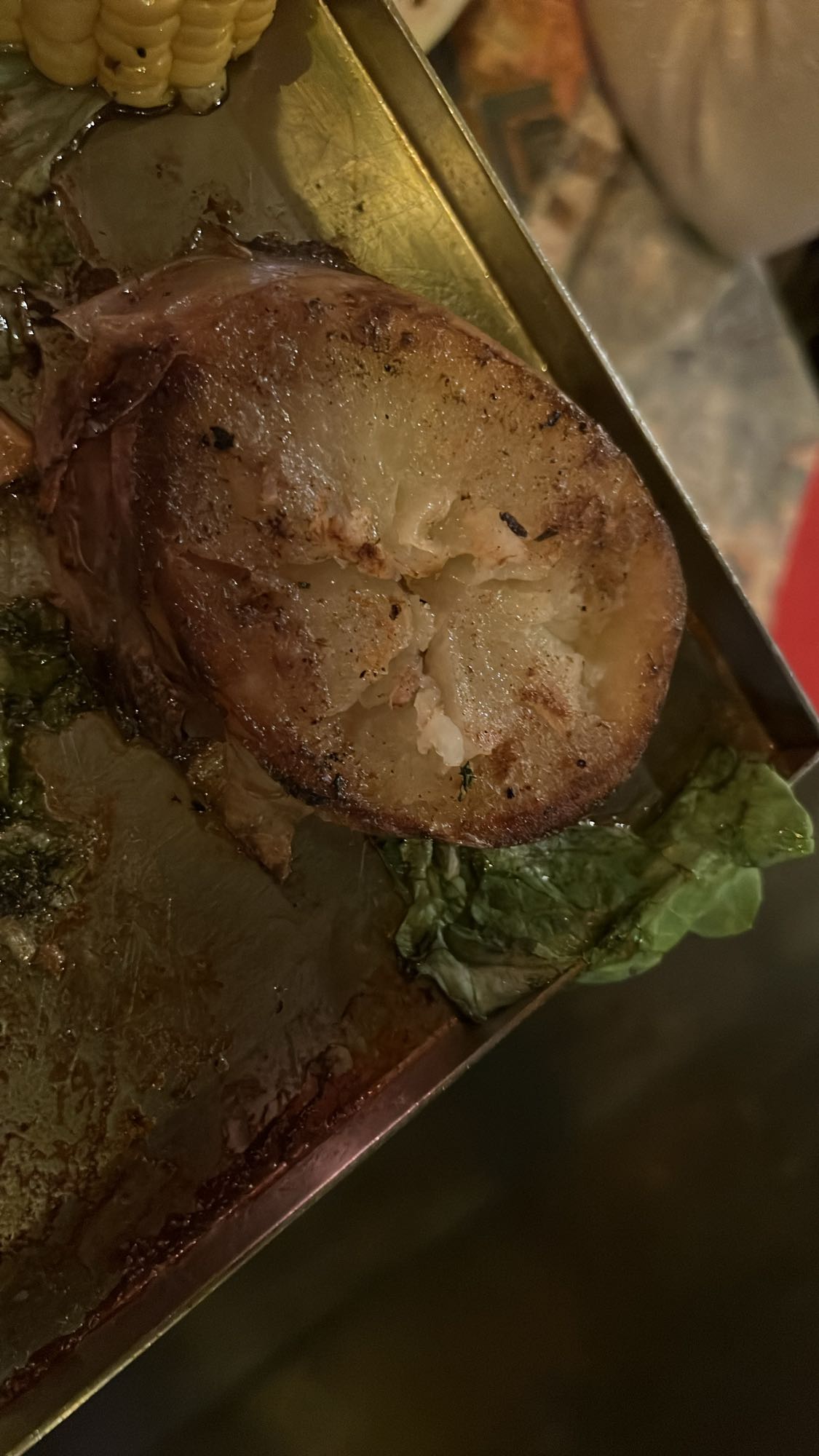 Roast potato & corn plate