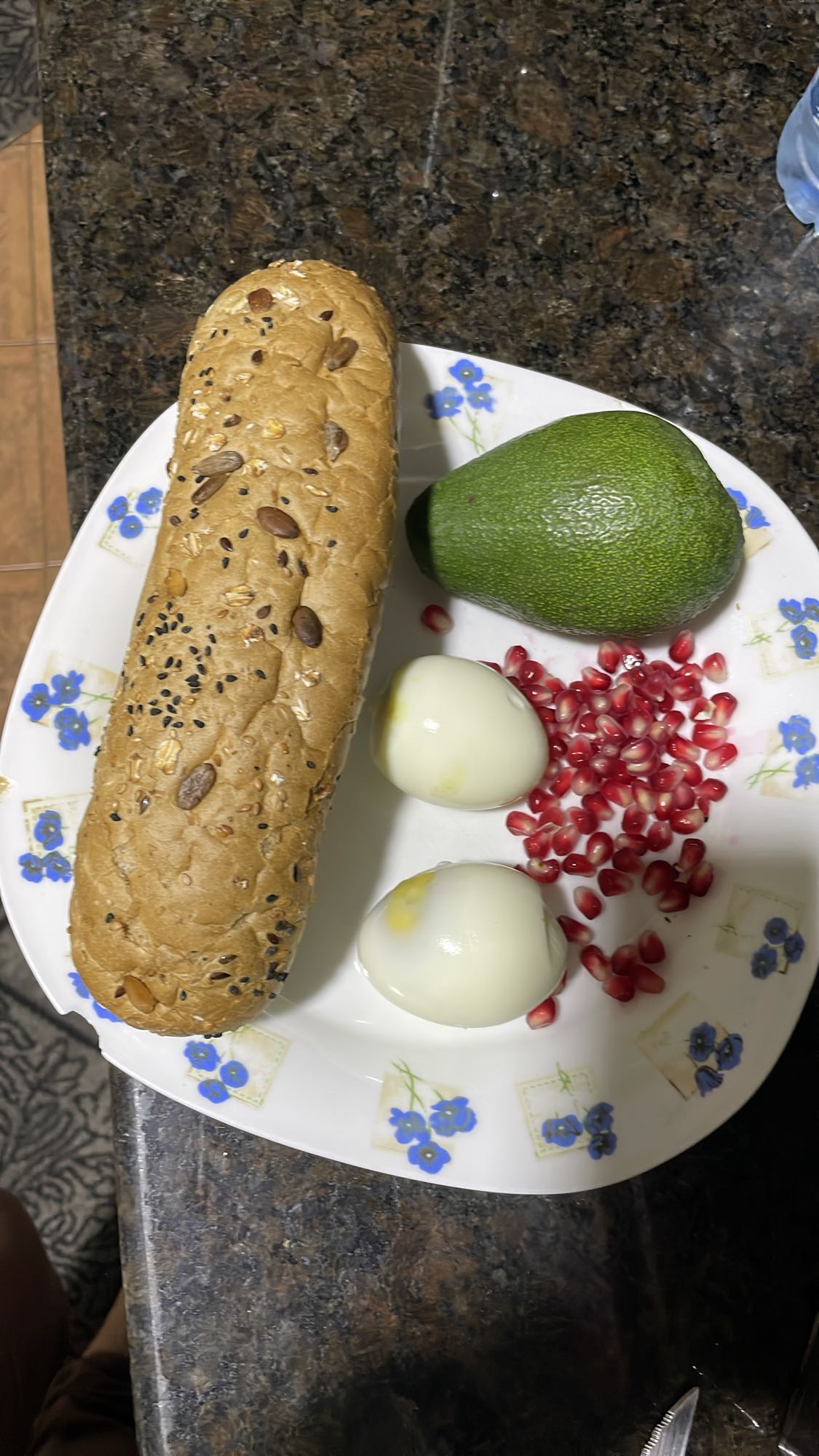 Egg, Avocado, Bread Plate
