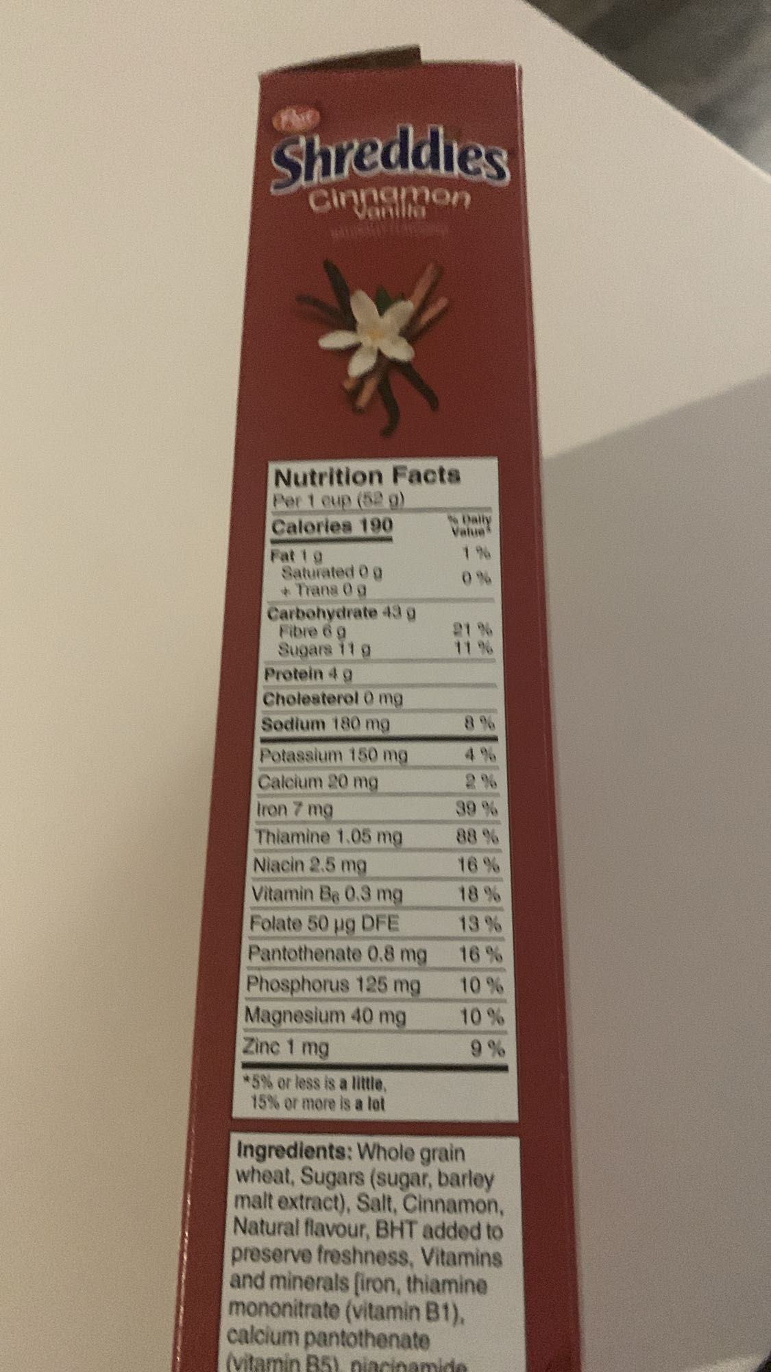 Shreddies cannelle vanille