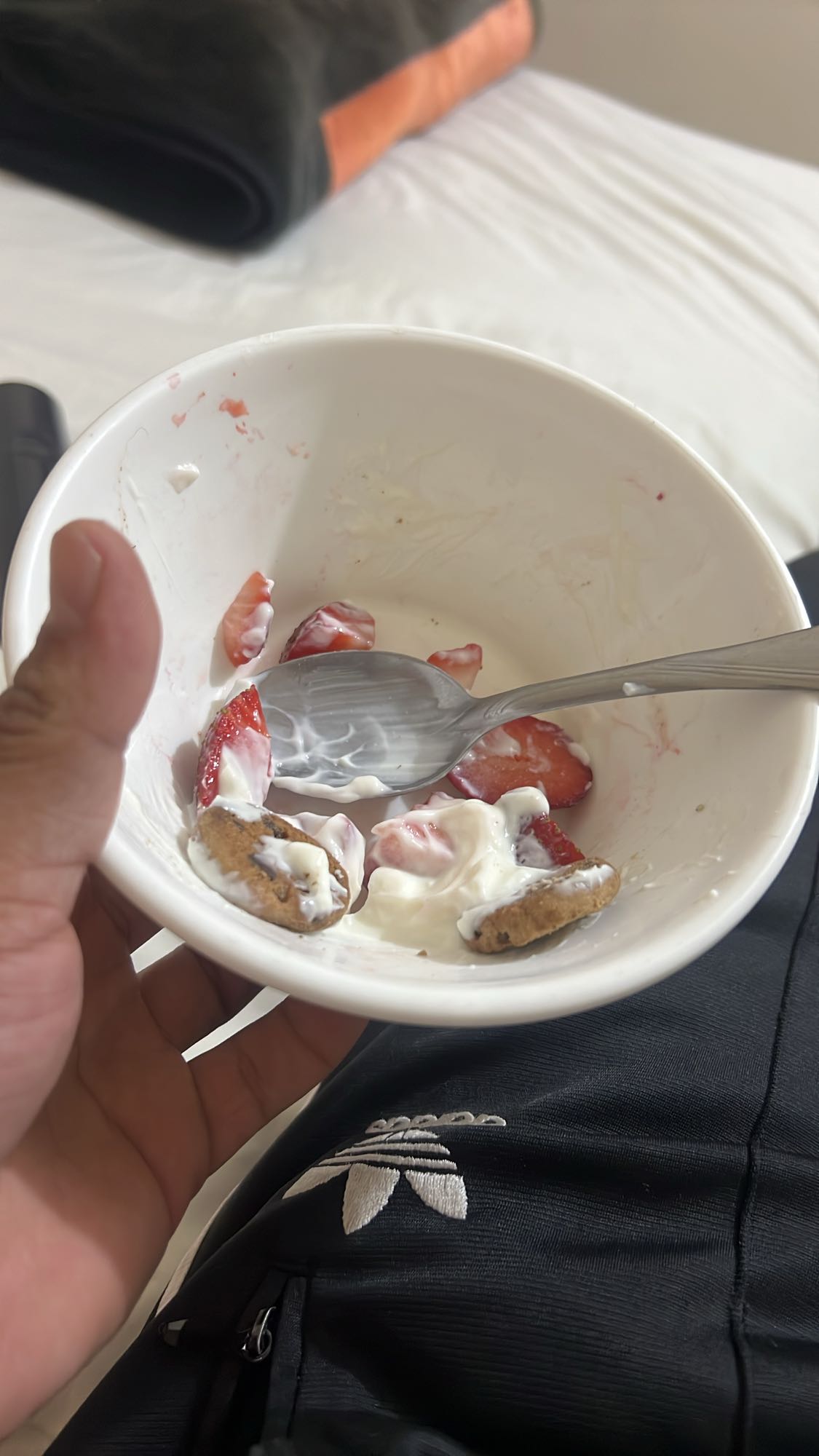 fresas, yogur y galletas