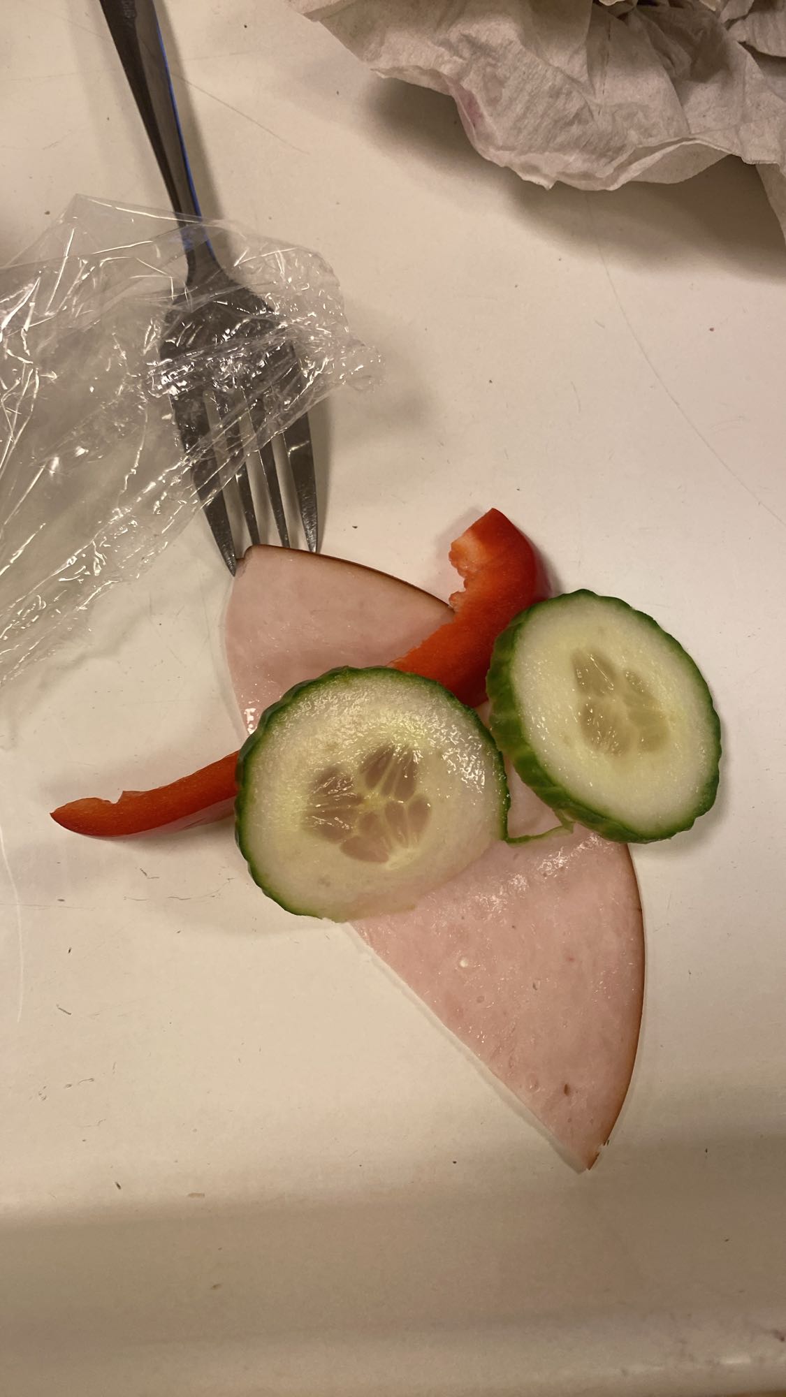 Skinkskiva med grönsaker