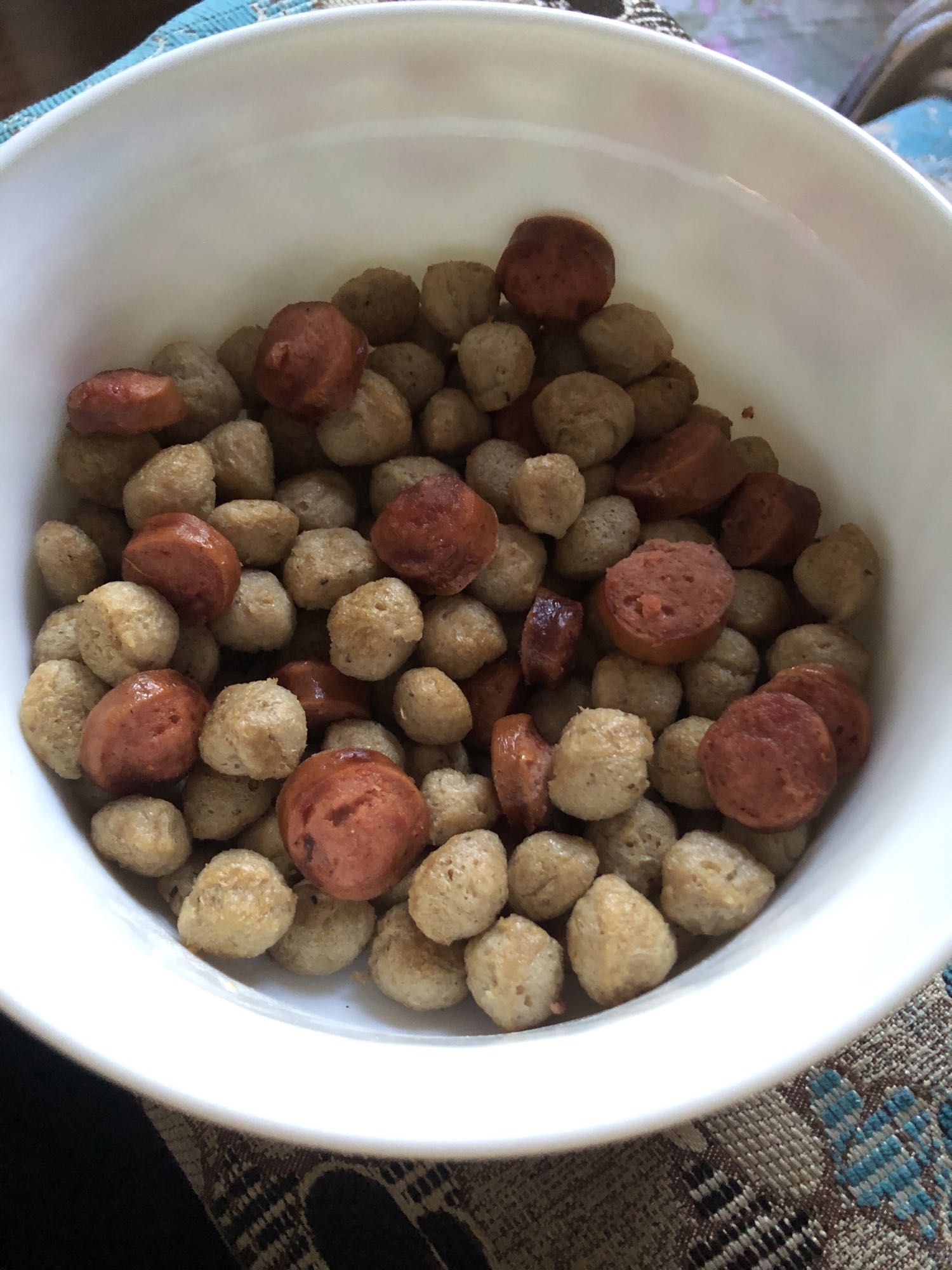 Soy protein & sausage bowl