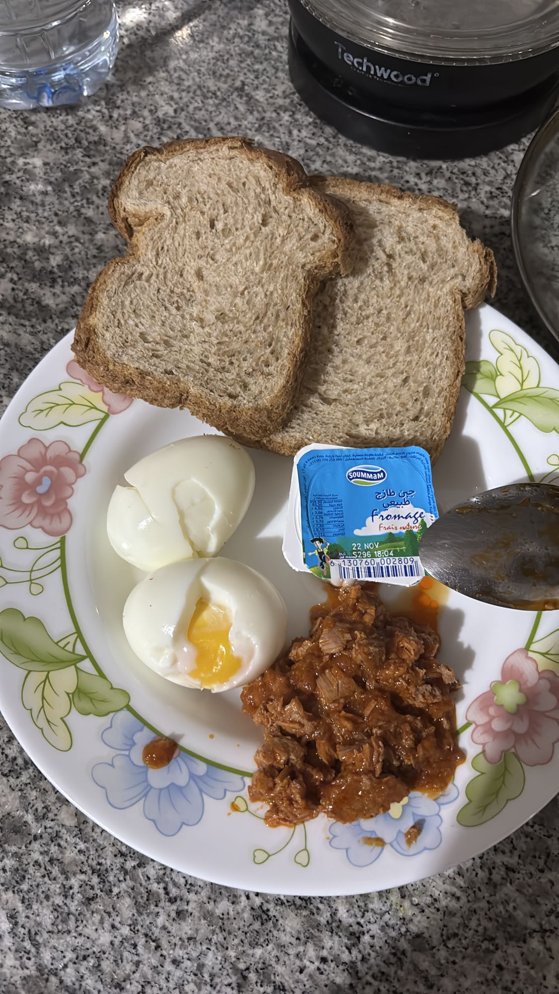Egg Tuna Bread Plate