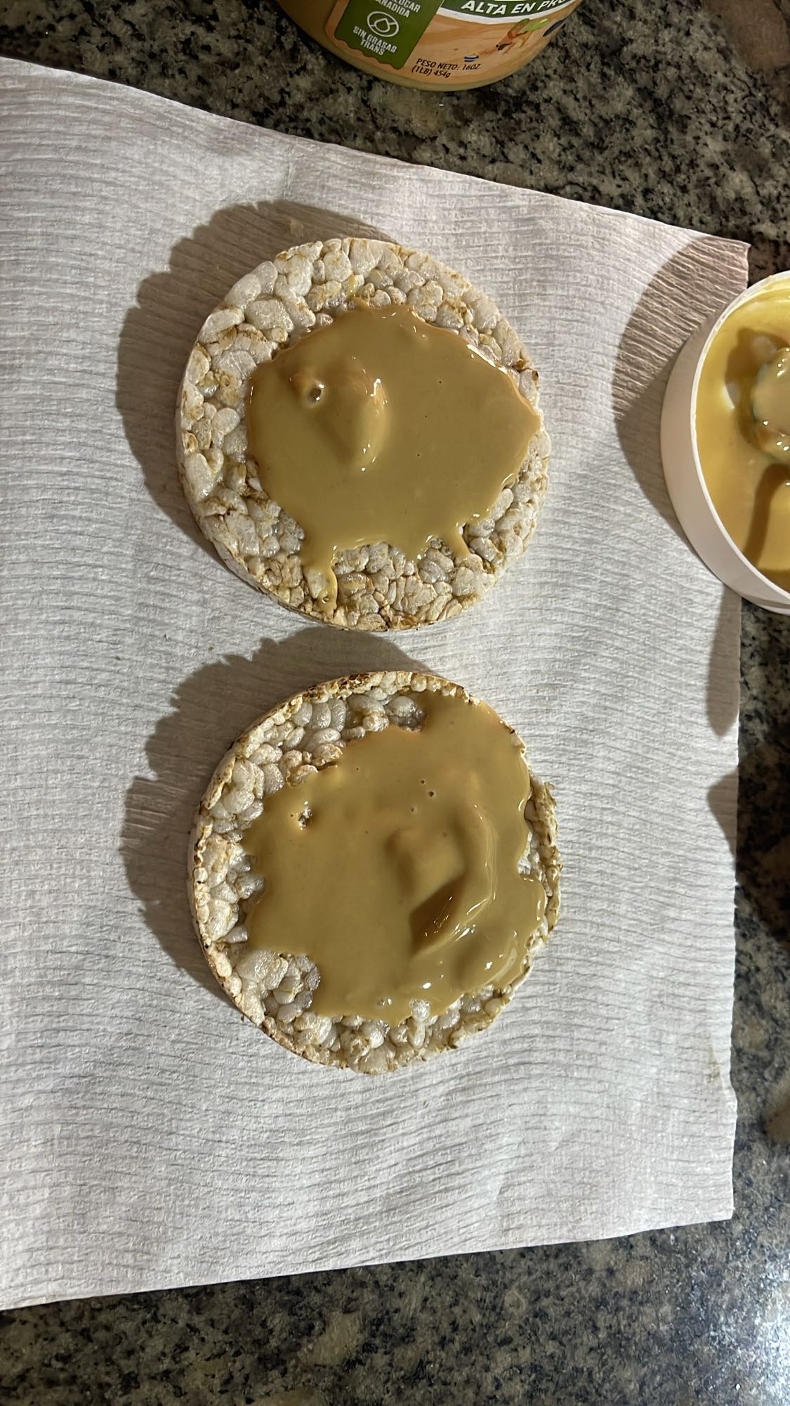 galletas de arroz con crema