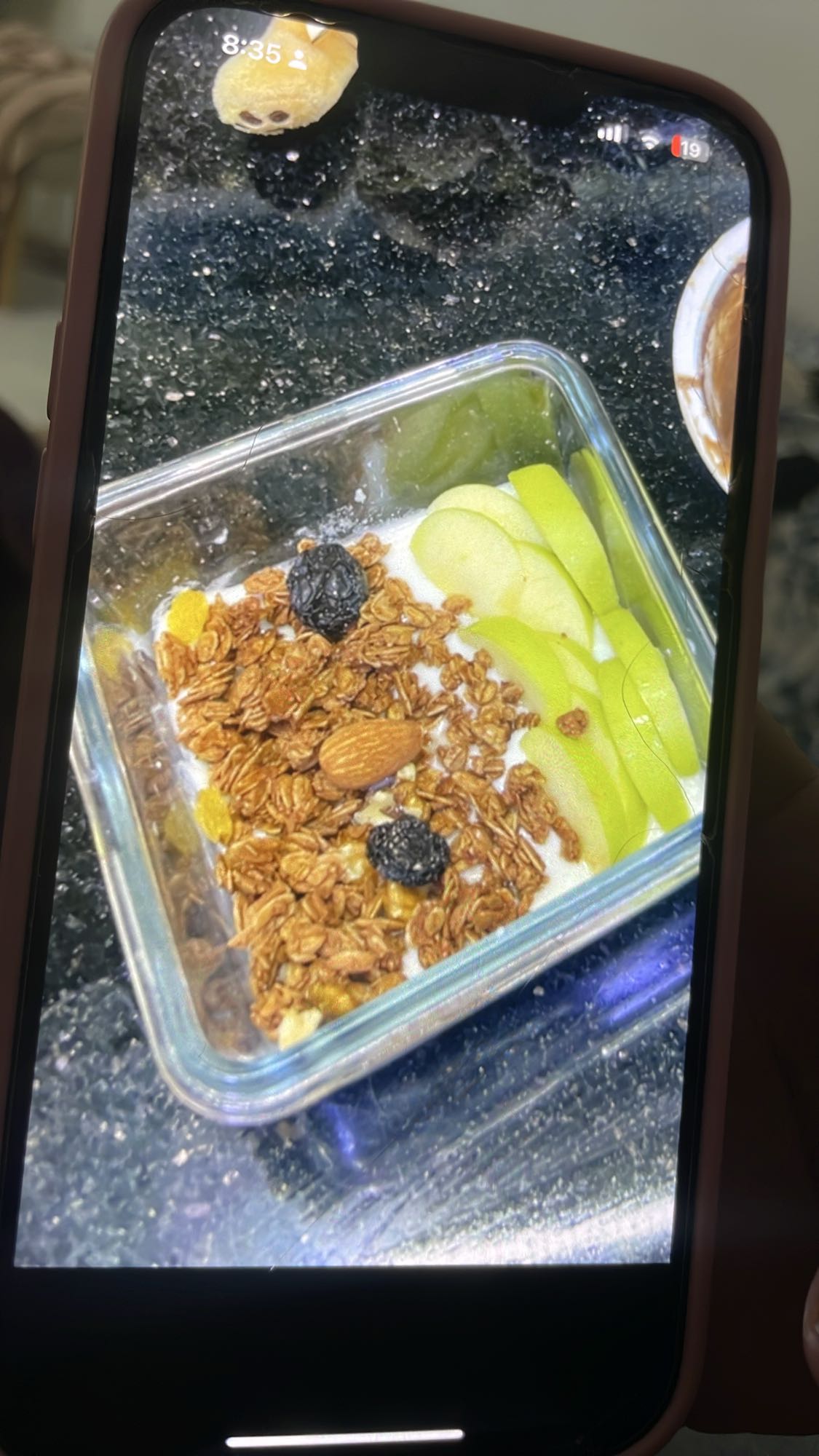 Granola pomme et lait