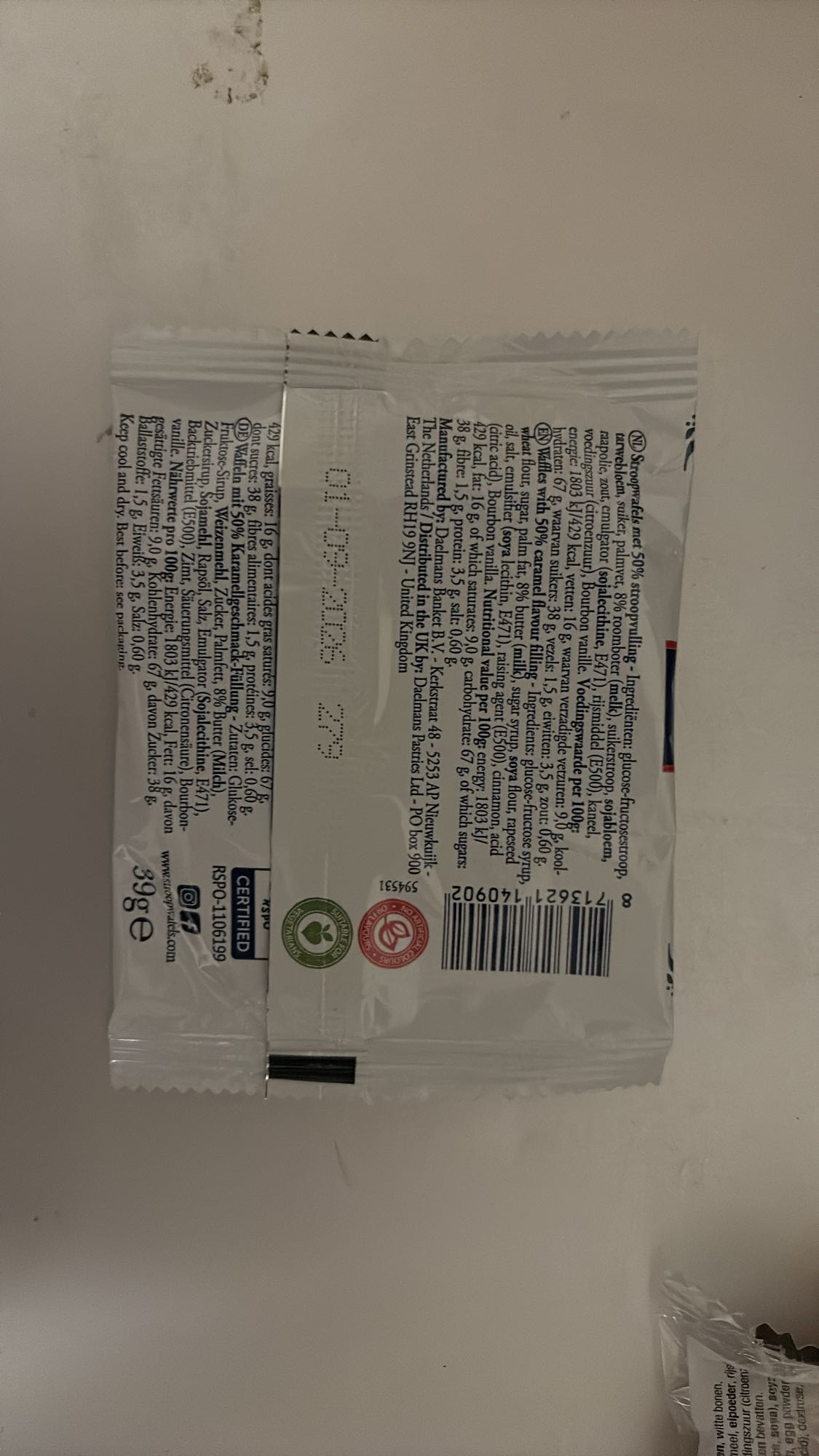 wafelreep met vulling