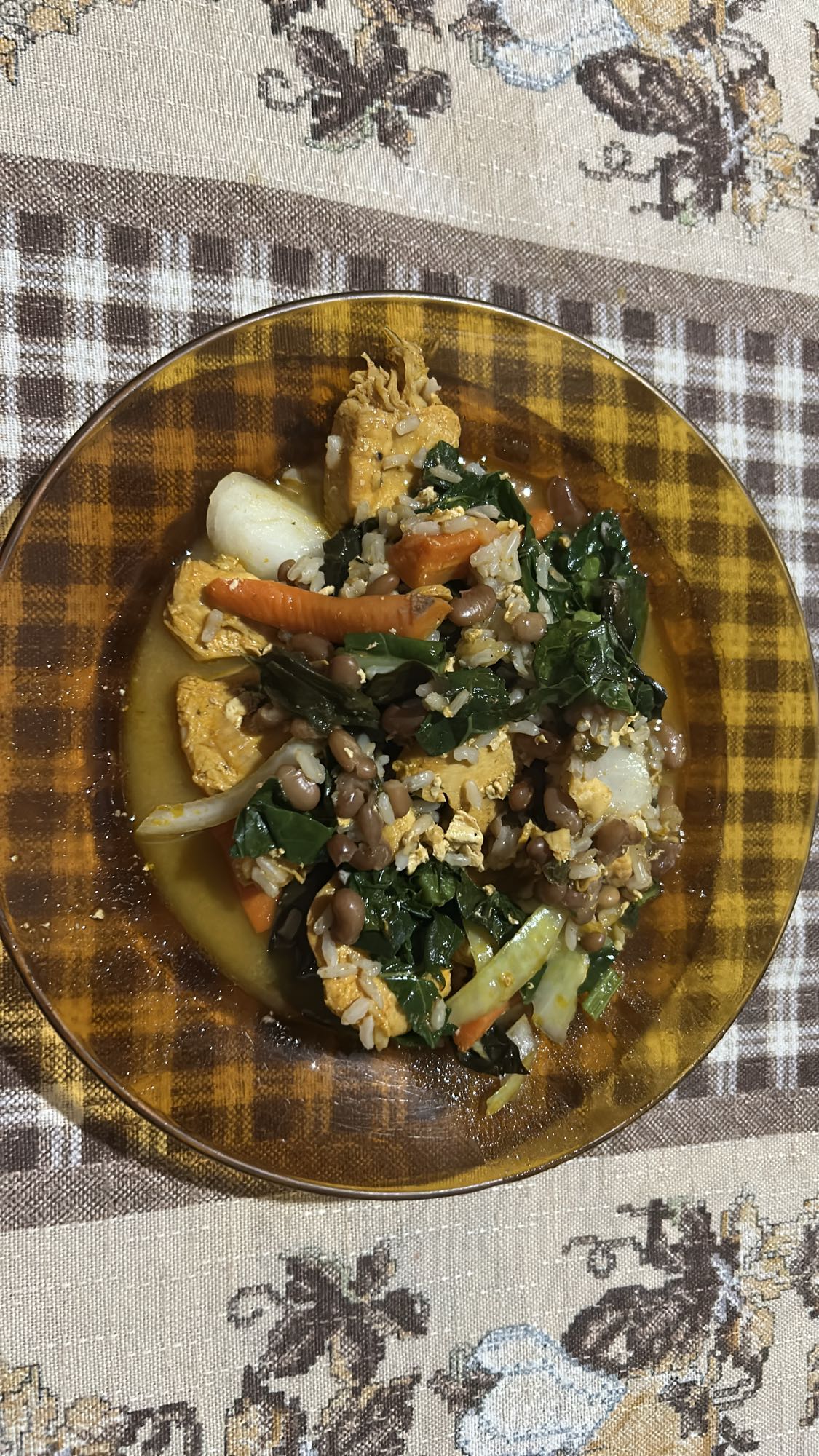 Frango com legumes e arroz
