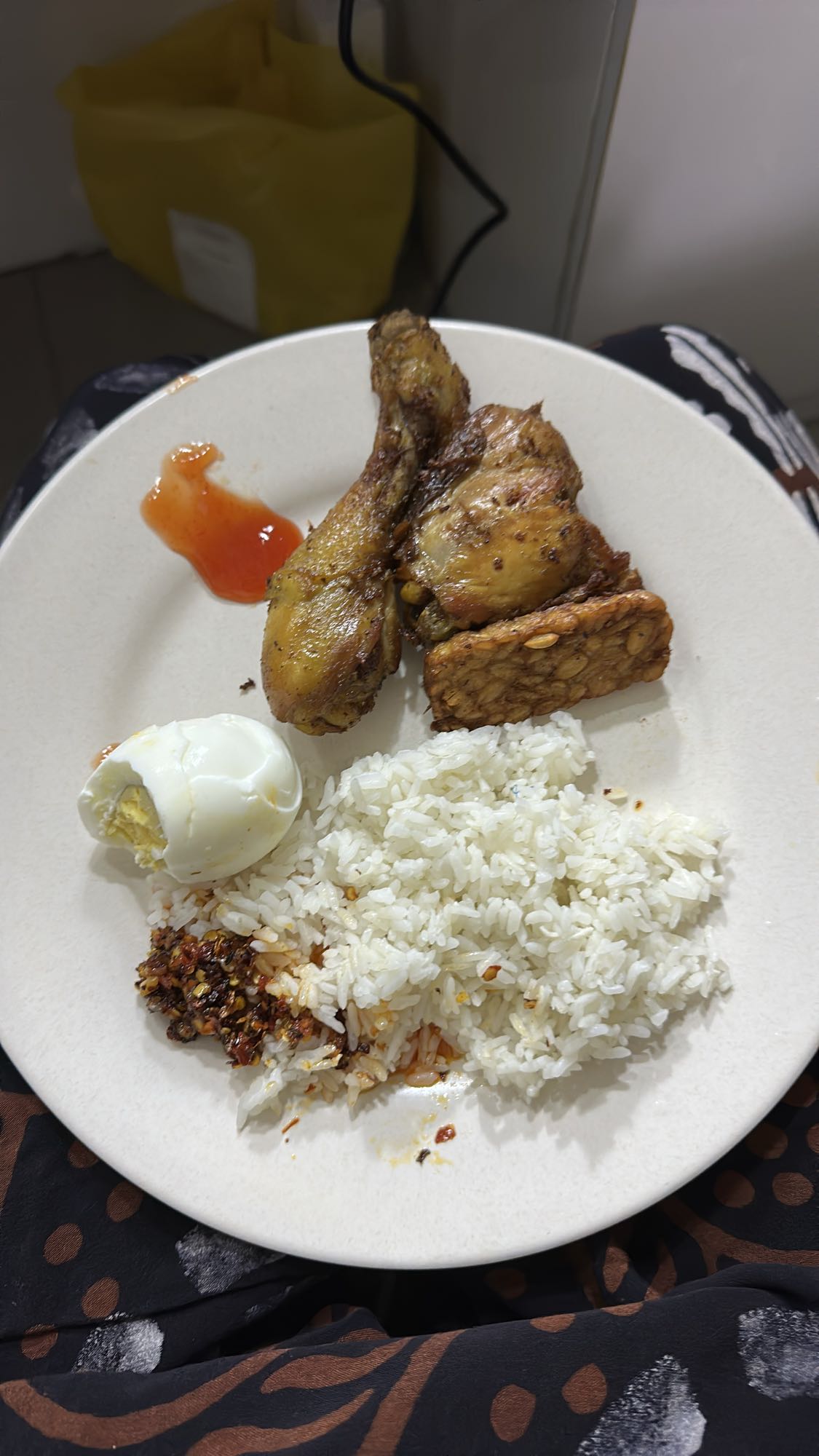 Rice Chicken Tempeh Plate