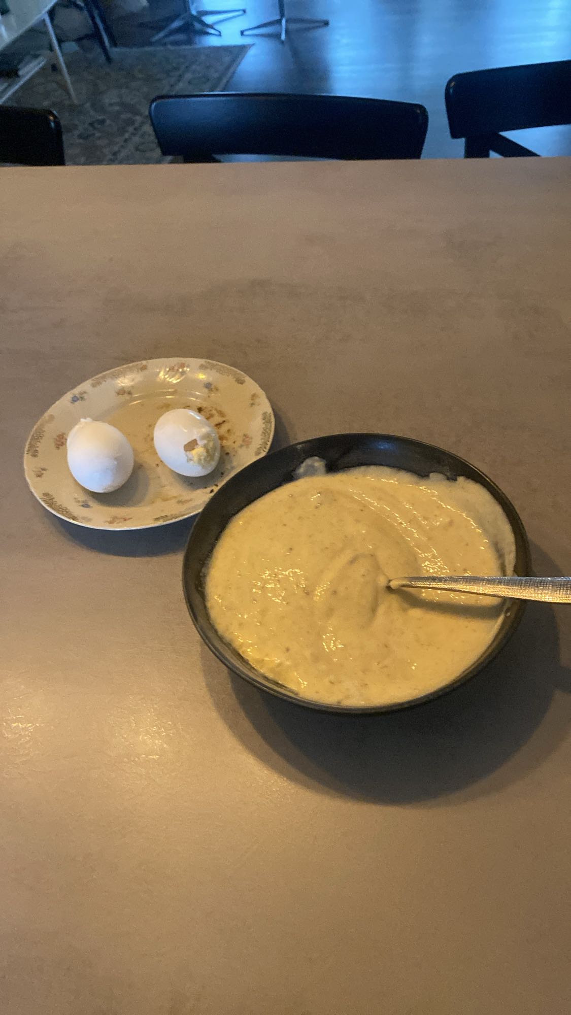 Ägg, banan och kvarg med vaniljprotein