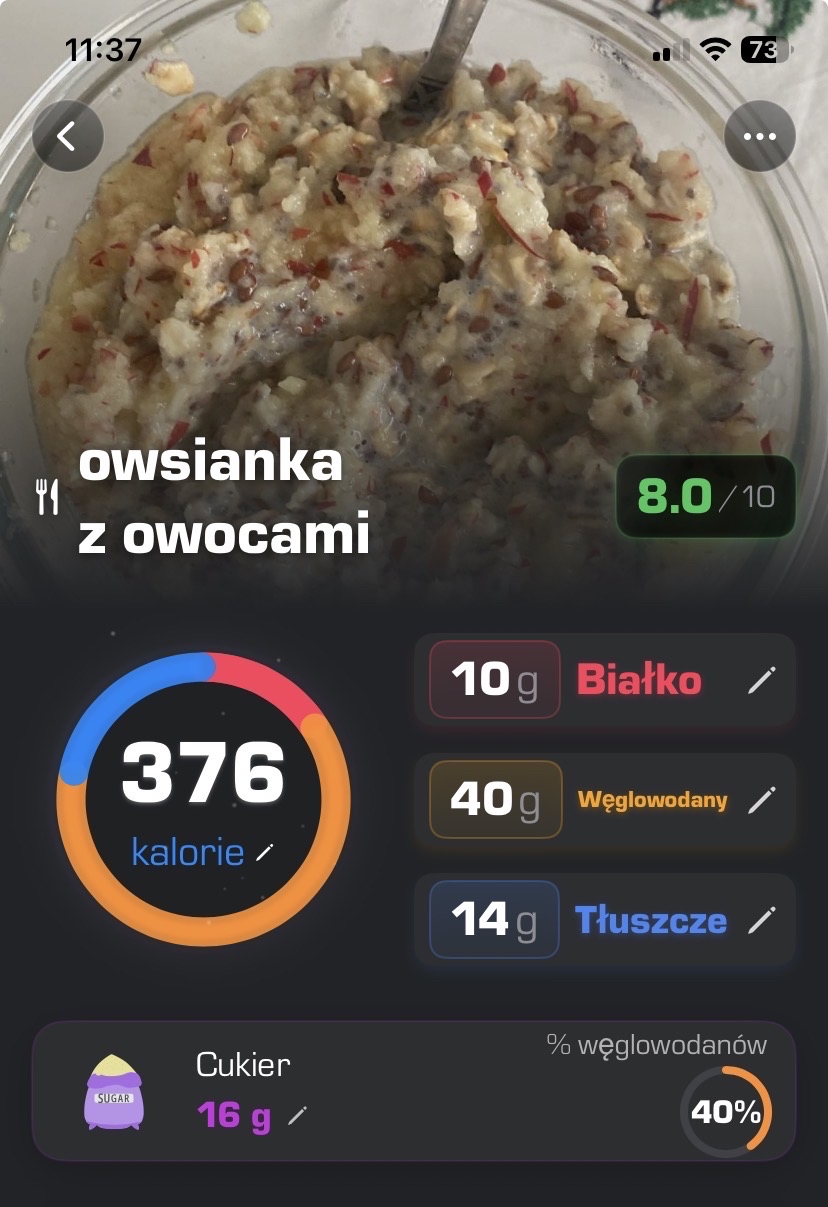 owsianka z owocami