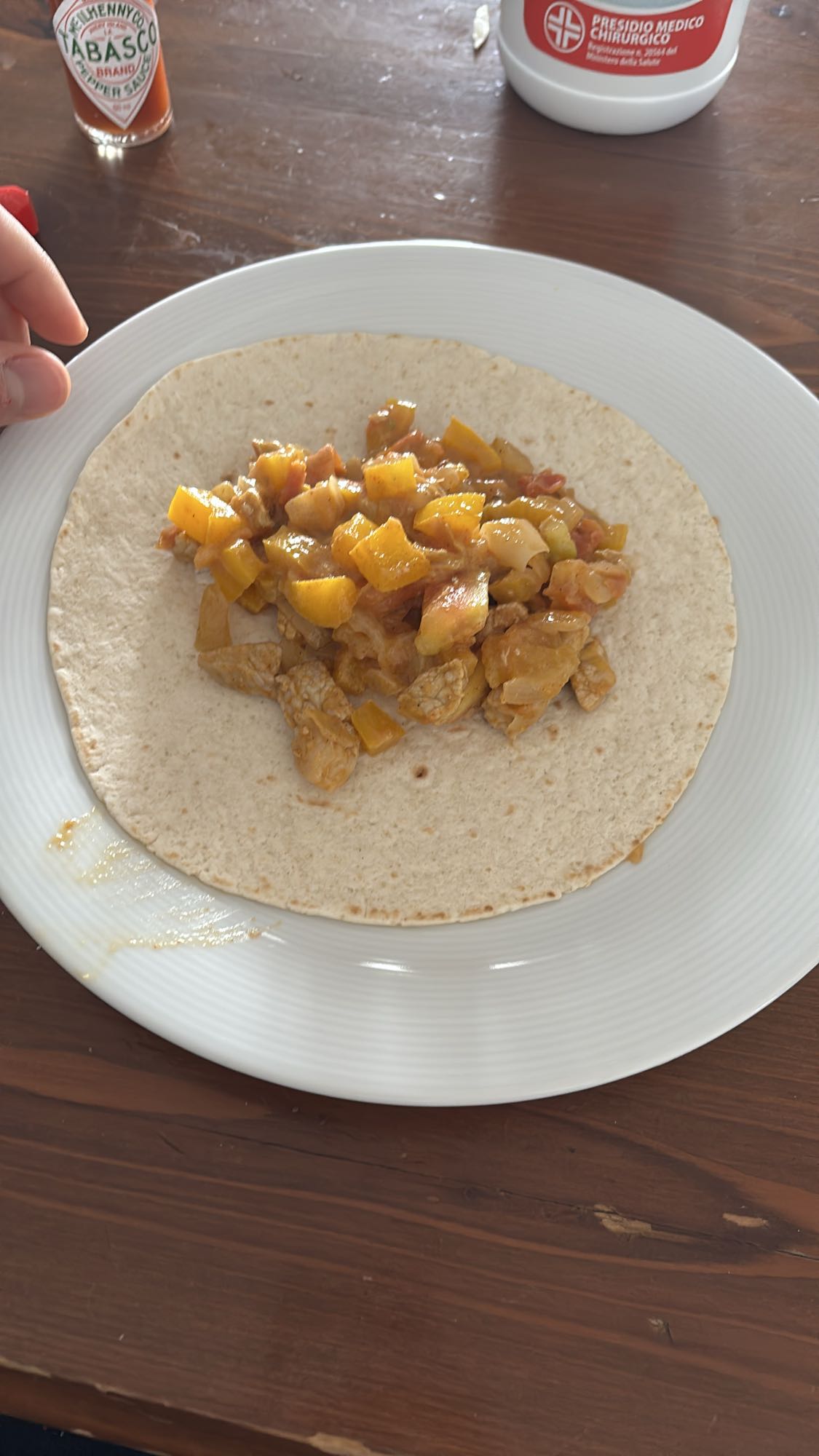 Taco de pollo y verduras