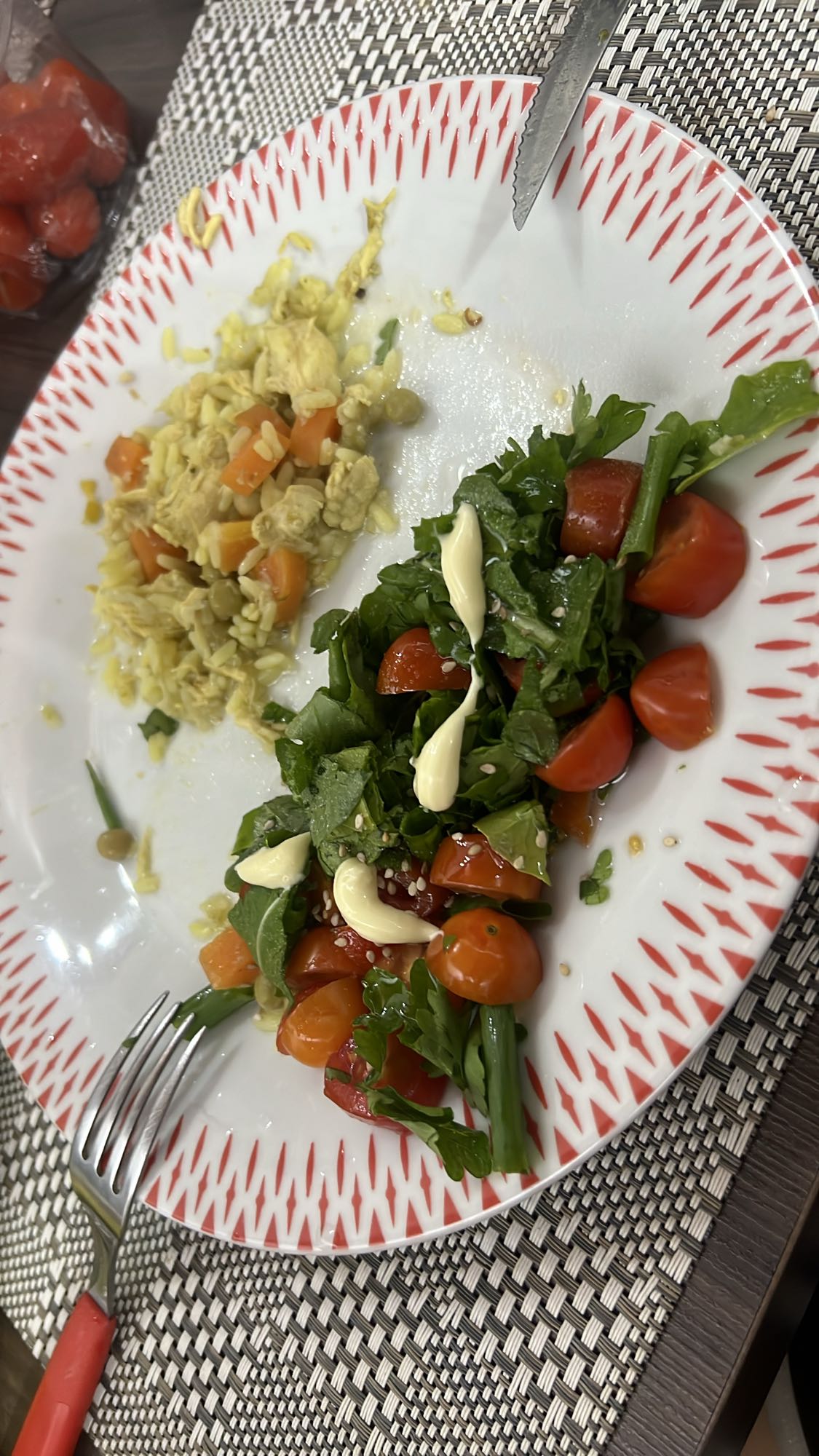 Chicken rice salad plate