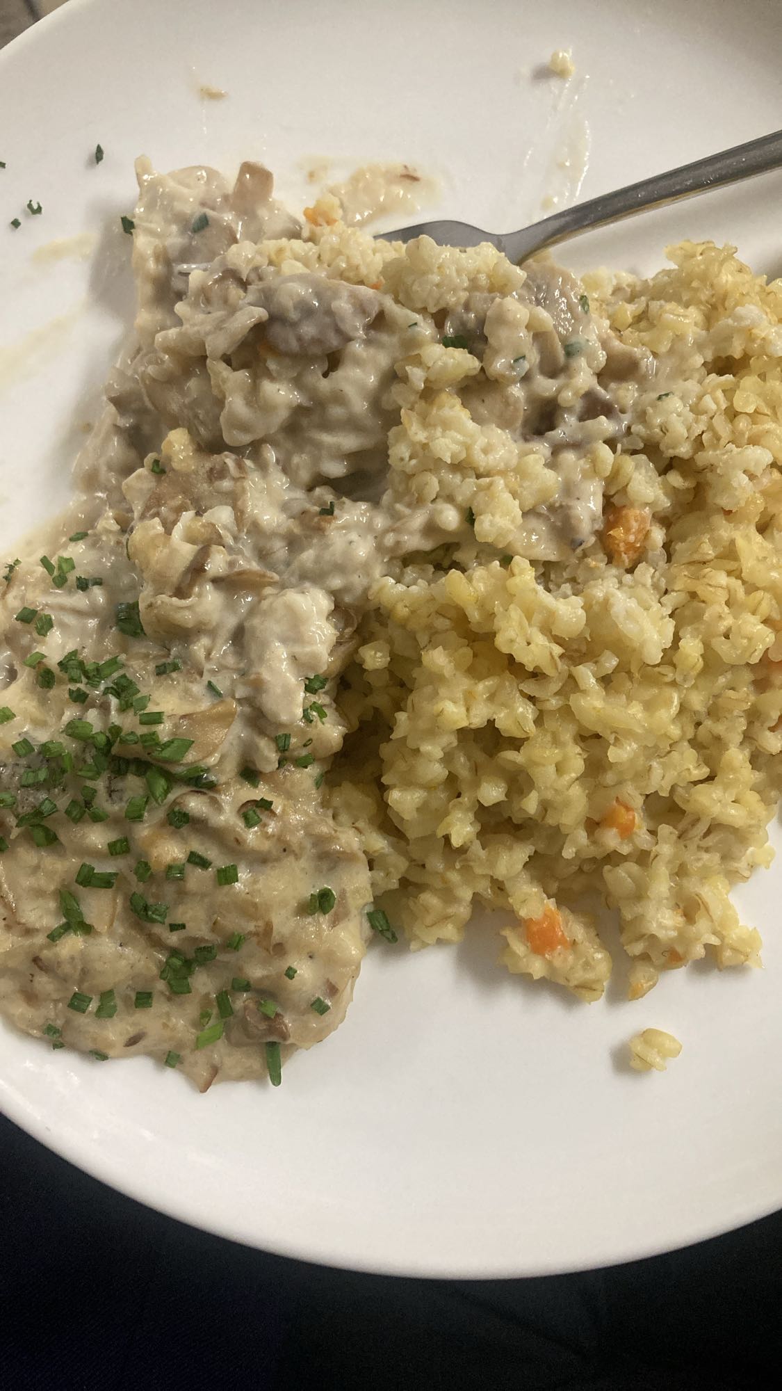 курица в сливочном соусе с рисом