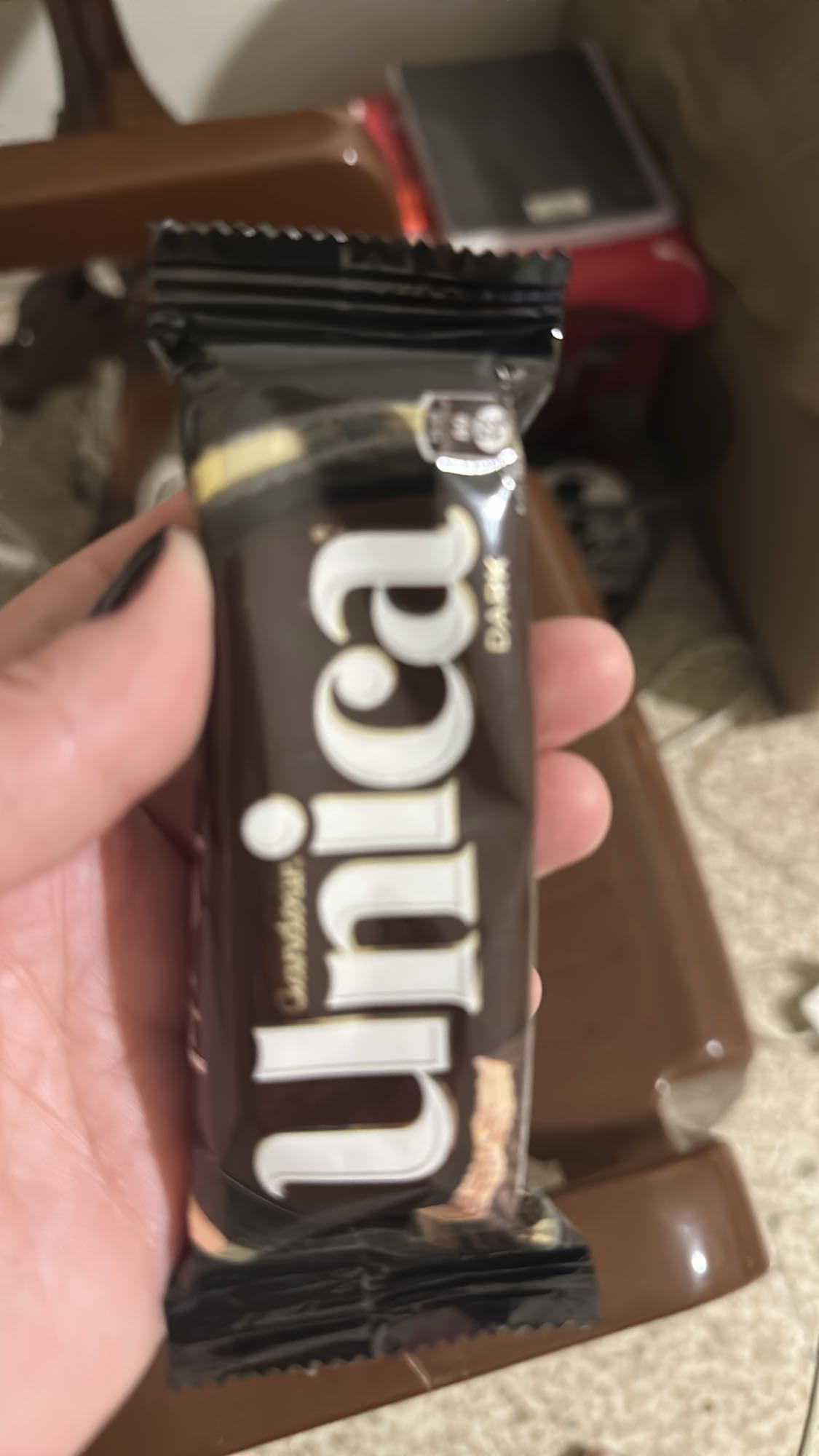 Unica dark chocolate bar