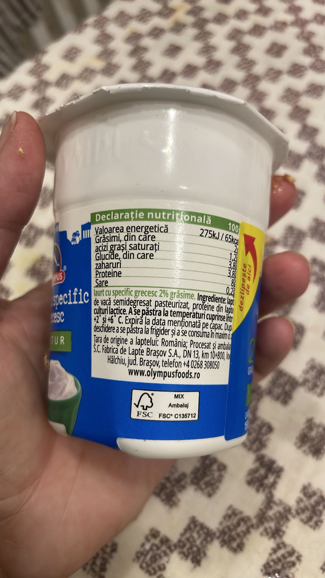 Iaurt grecesc 2% grasime