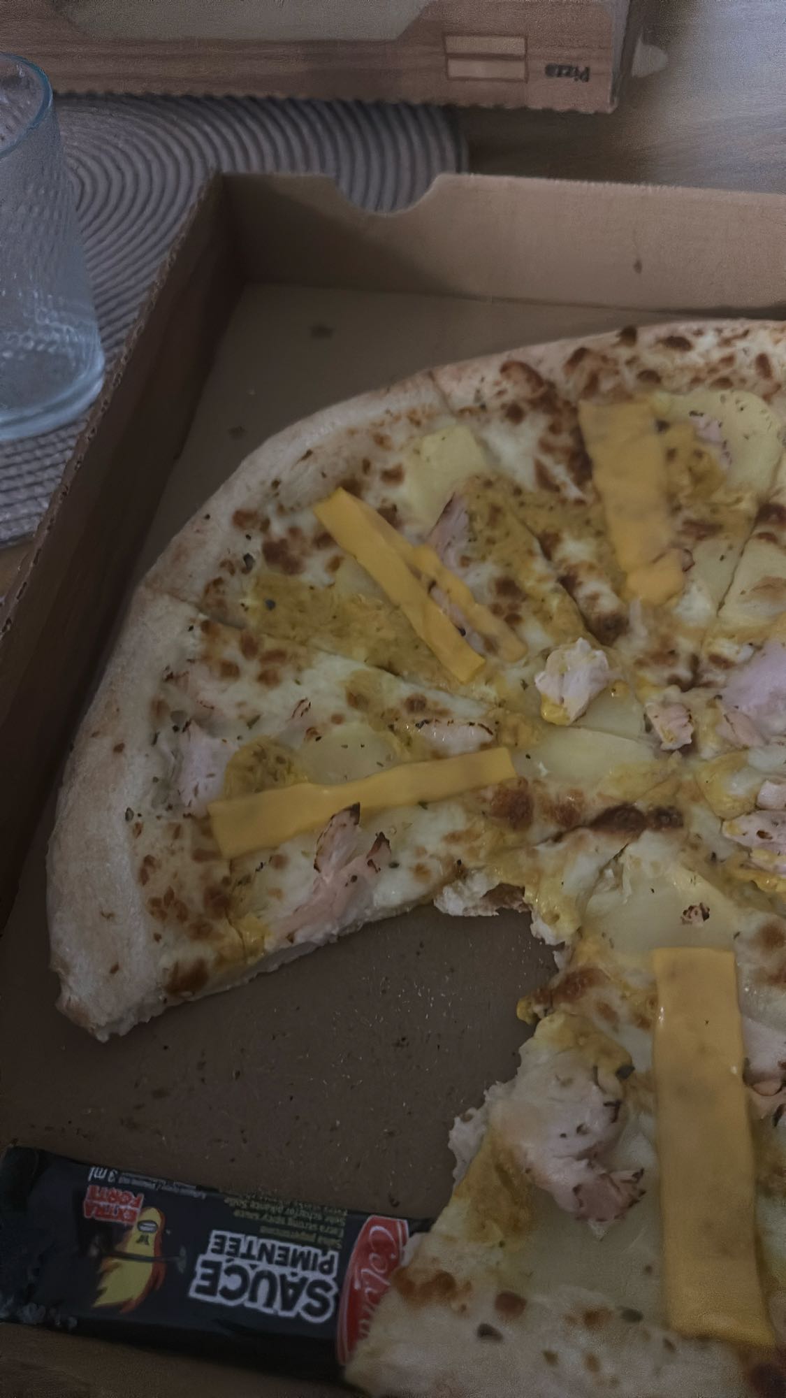 Pizza poulet fromage