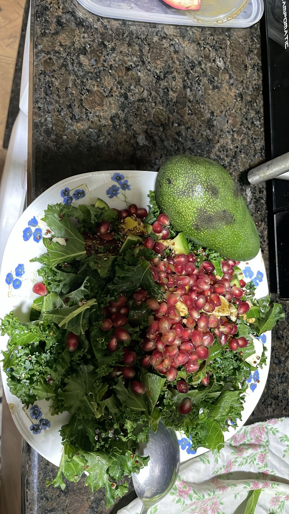 Kale Avocado Pomegranate Salad