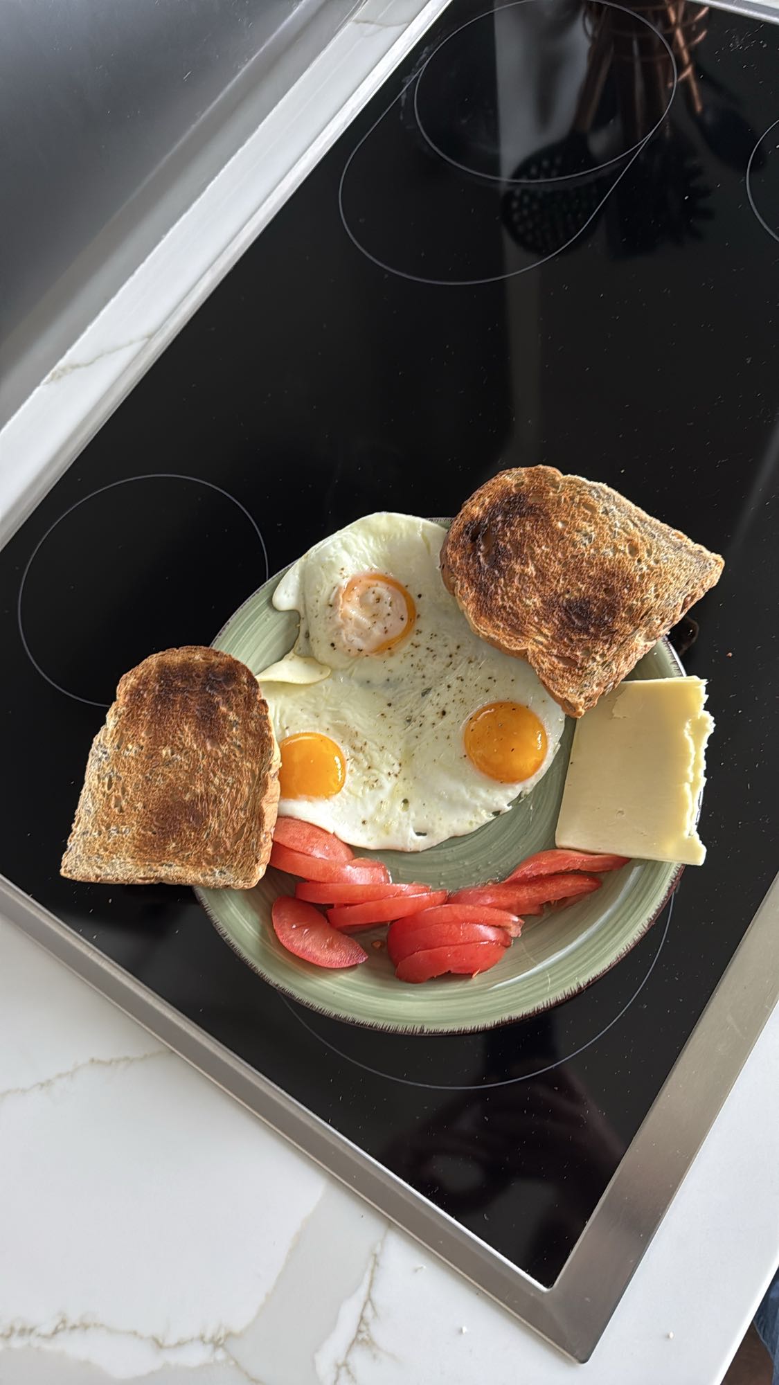 Egg toast breakfast plate