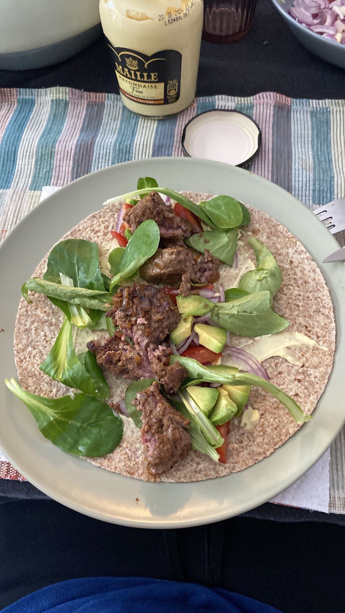 Wrap au bœuf et légumes