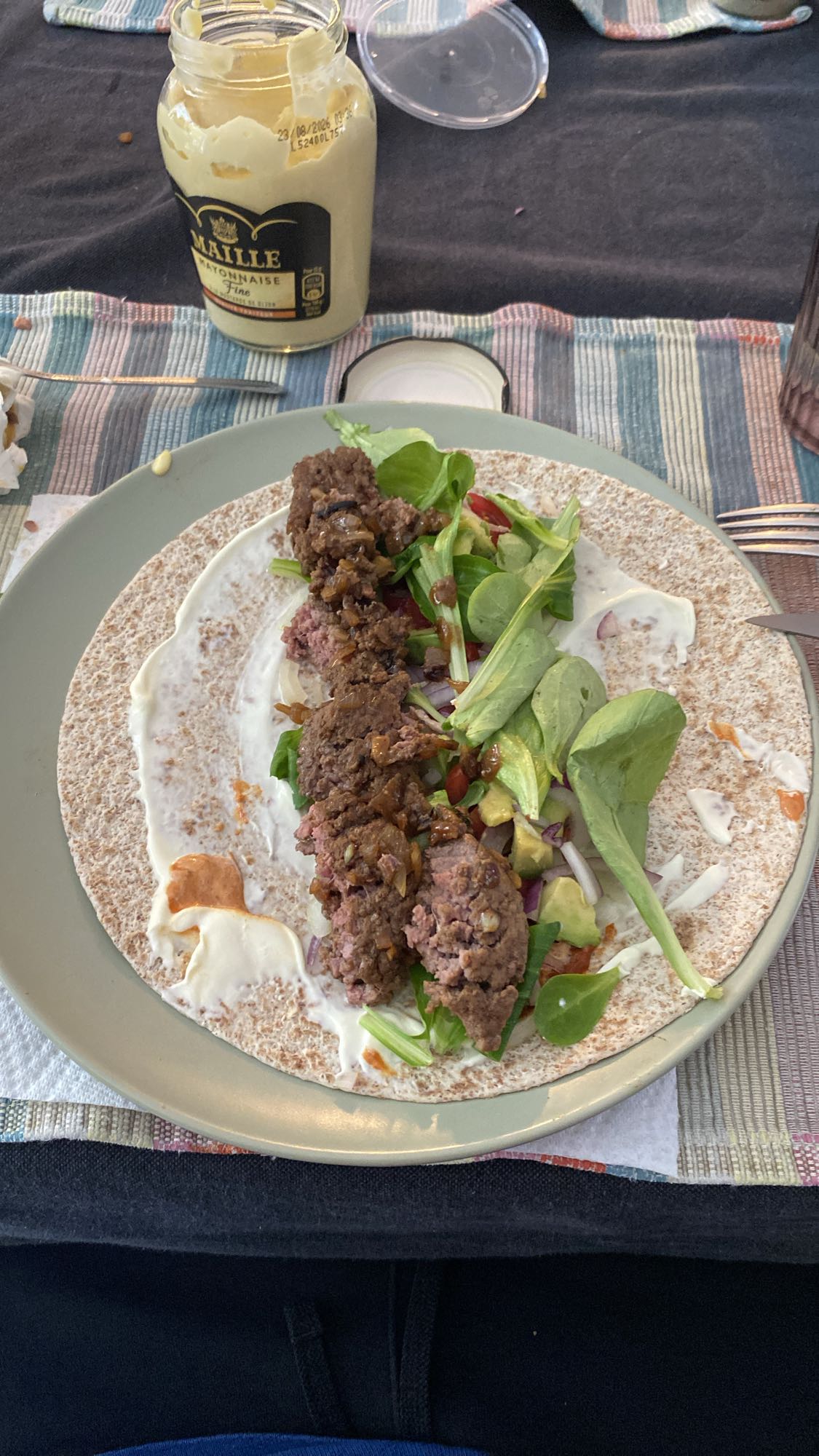 Wrap au bœuf et légumes