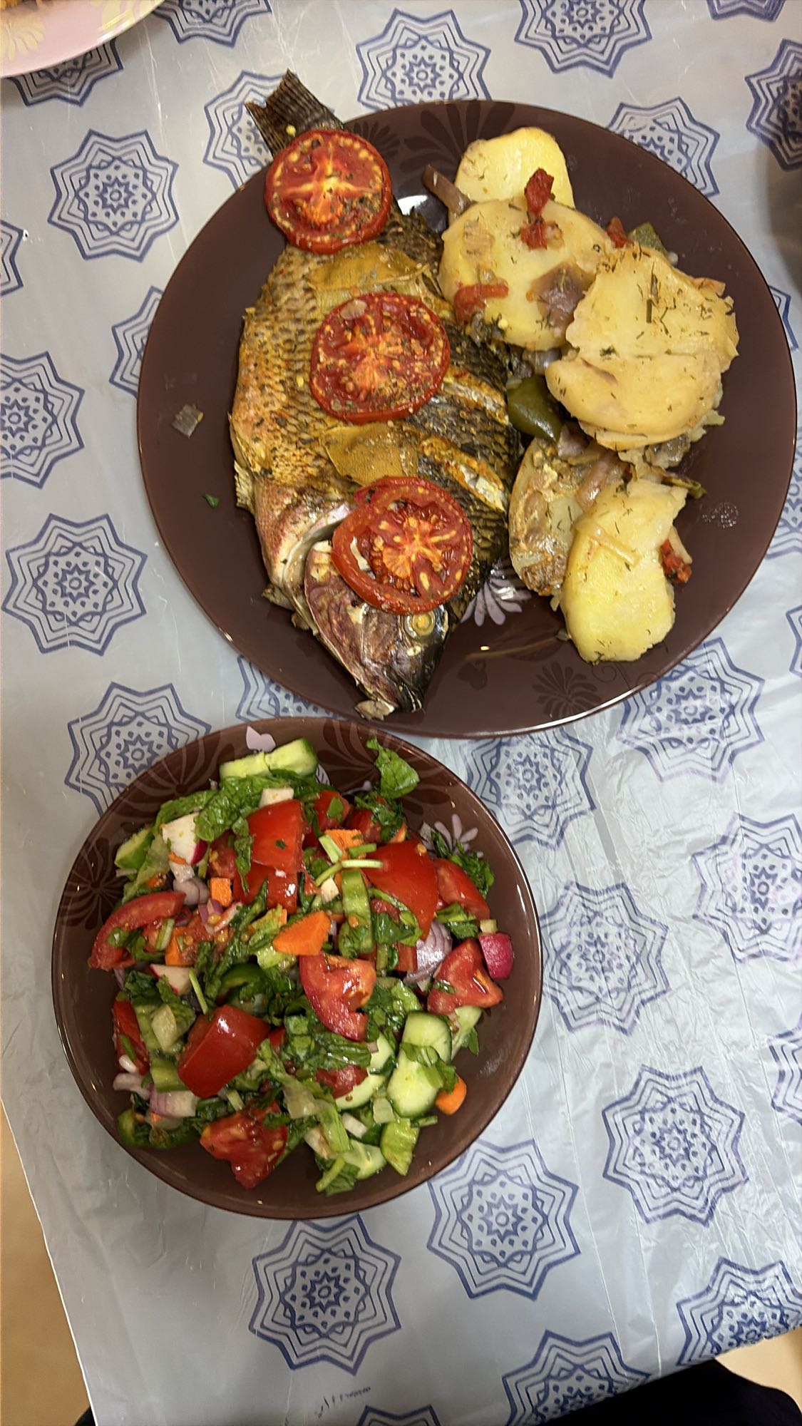 Grilled Fish with Salad