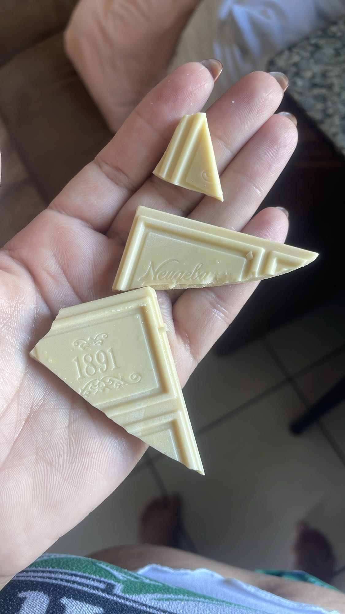 Pedaços de chocolate branco