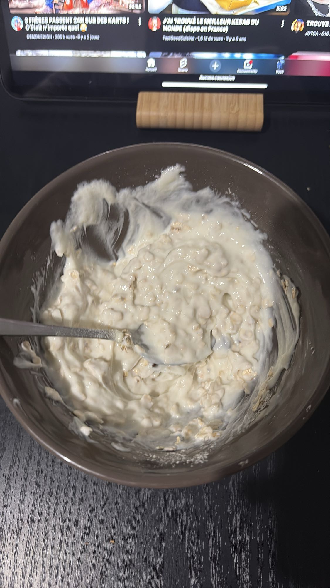 yaourt et flocons d'avoine