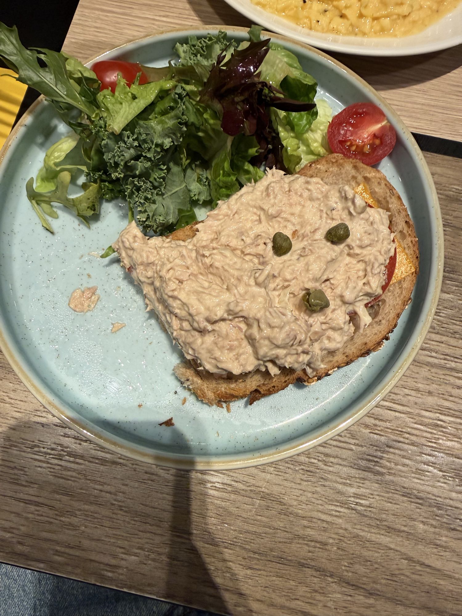 Tuna salad open sandwich