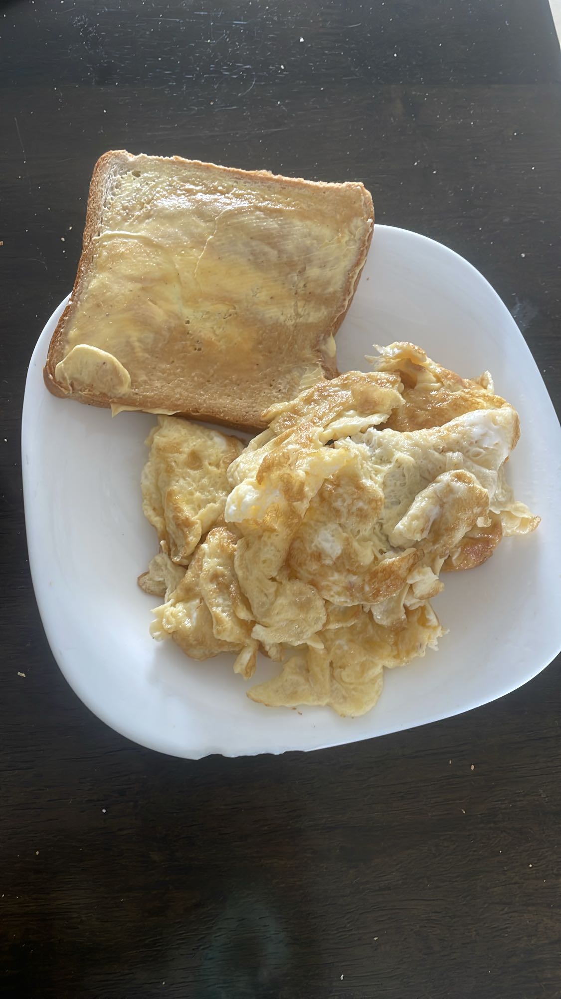 Eggs and buttered toast