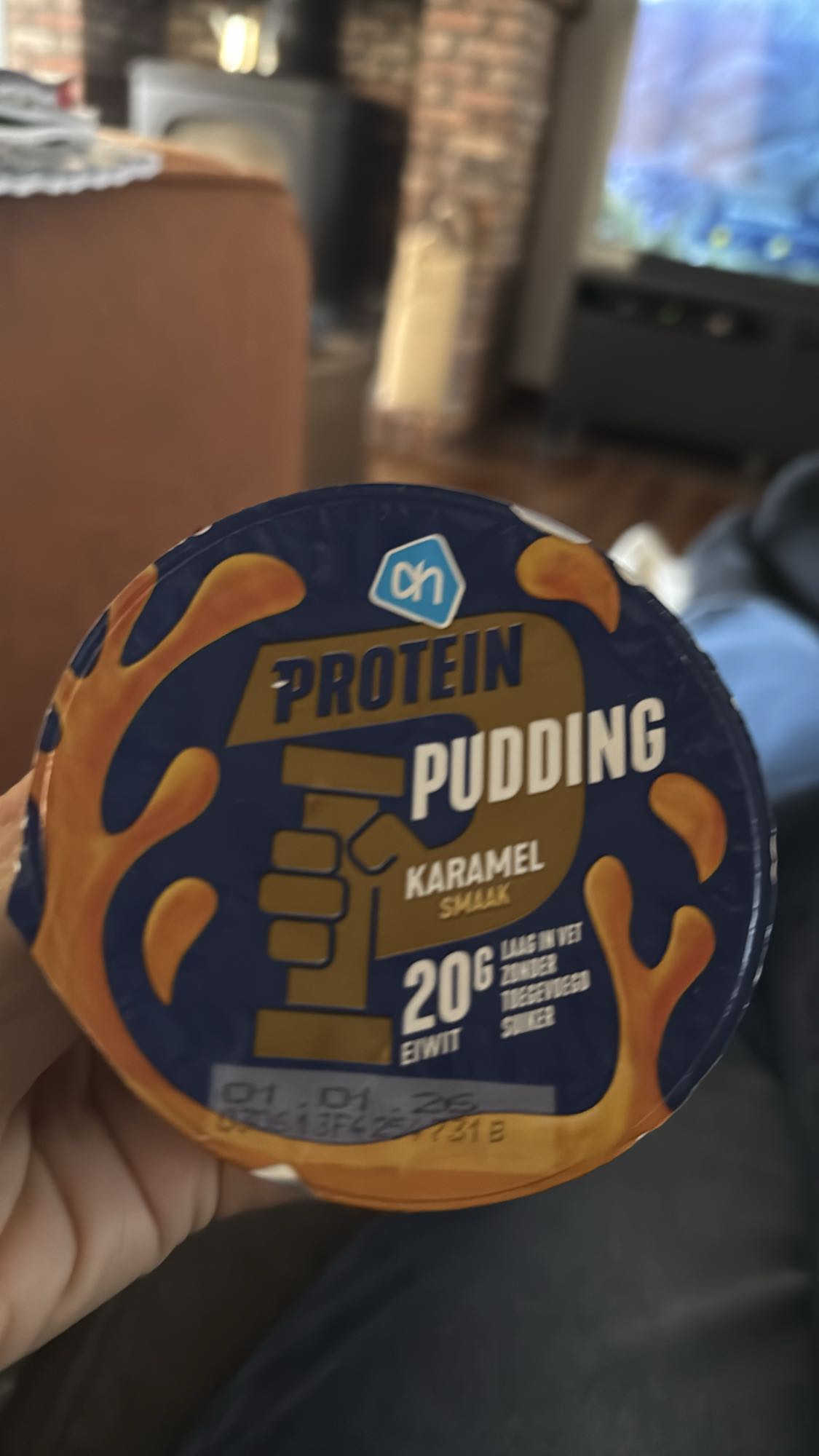 Karamel proteïnepudding