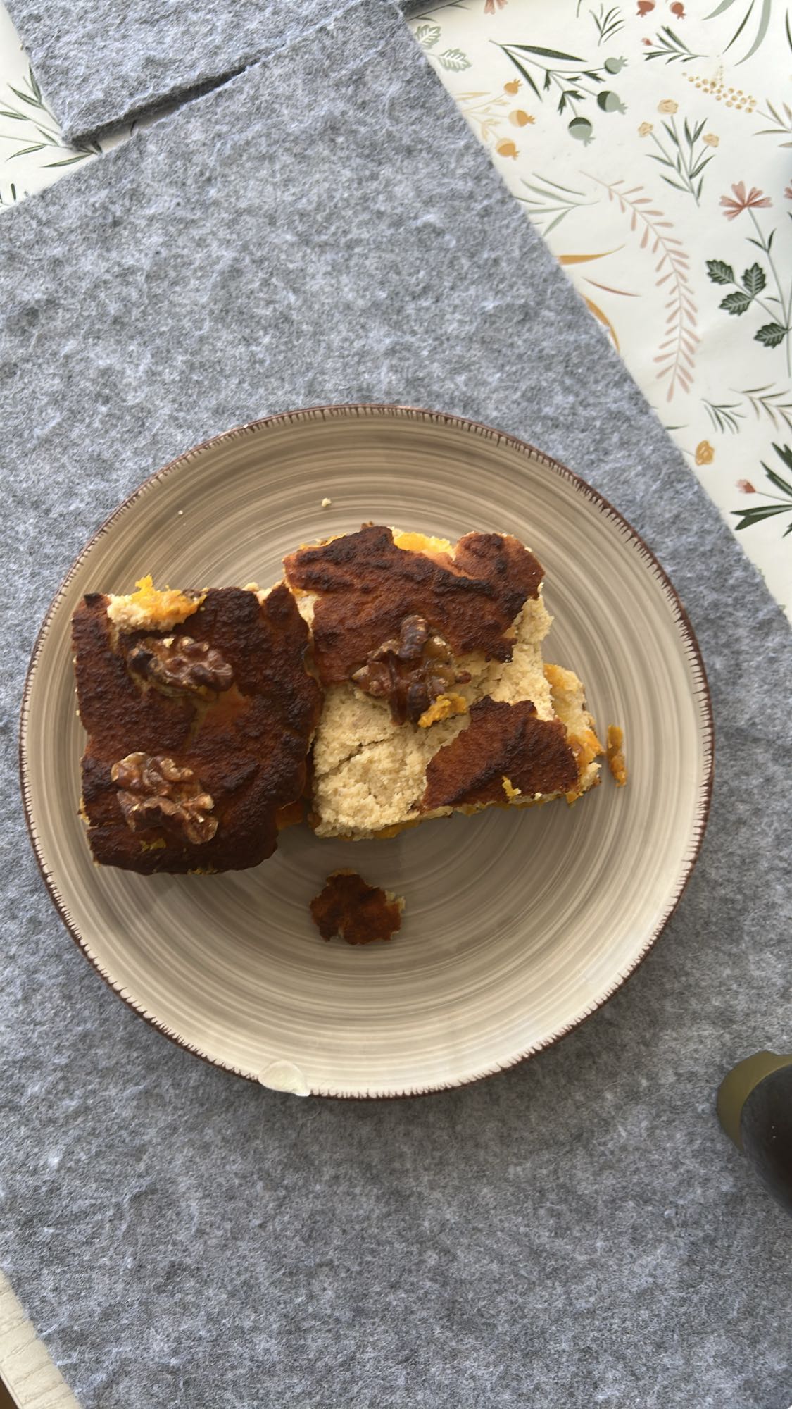 pastel de calabaza y nuez