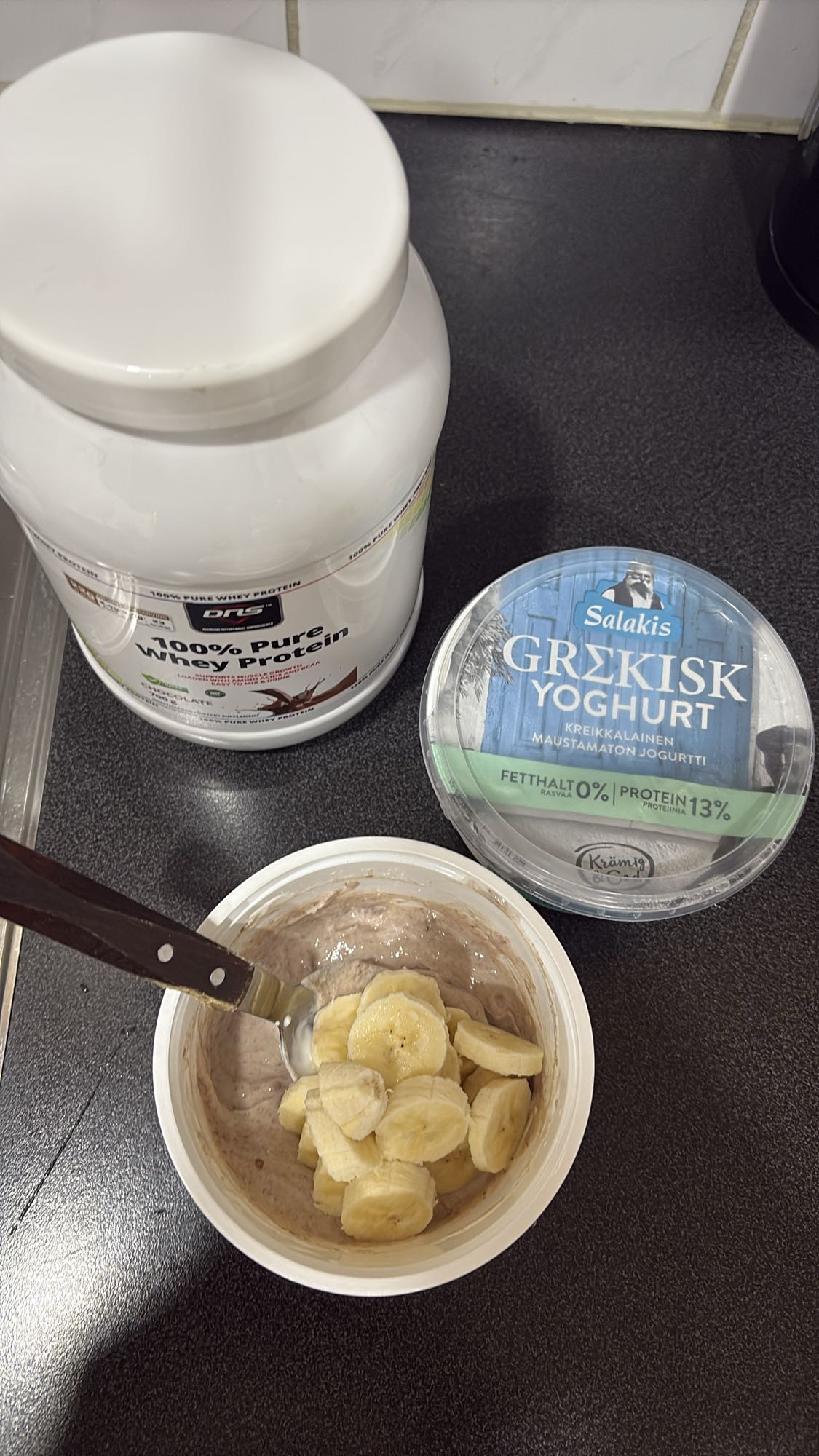 Yoghurt med banan og protein