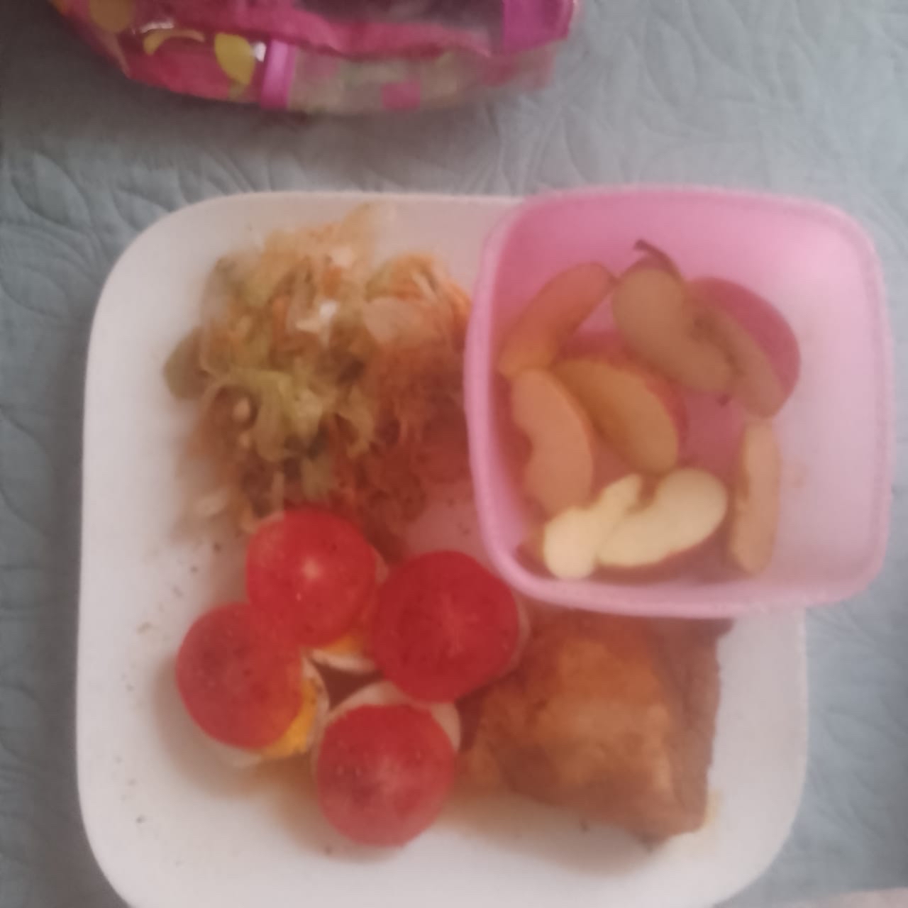 Egg salad with apple slices