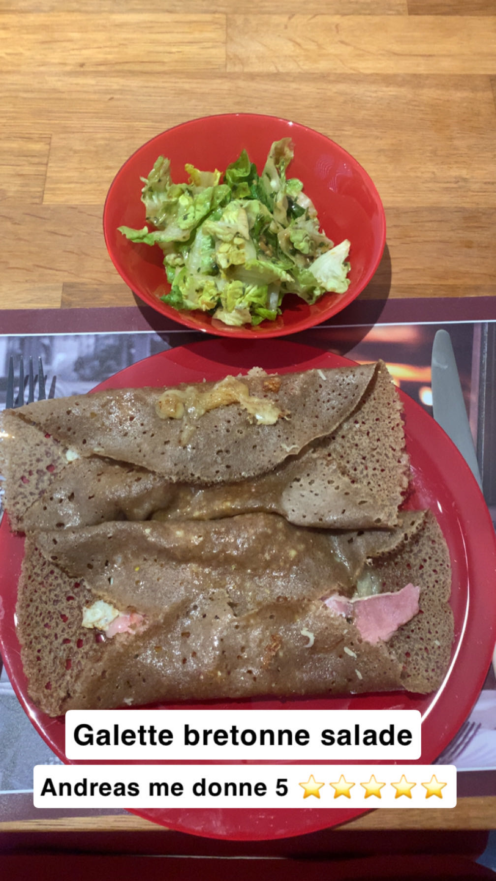 Galette bretonne et salade