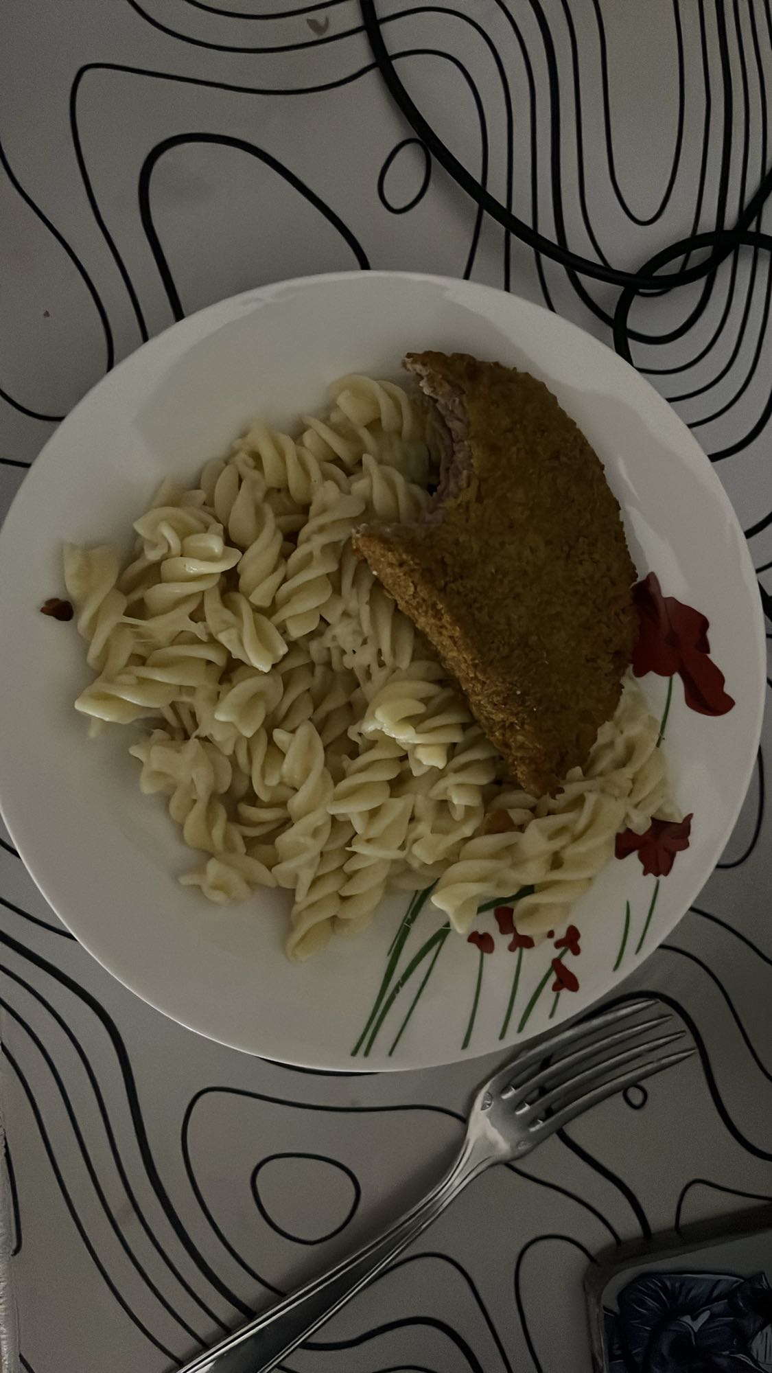 Pâtes et cordon bleu