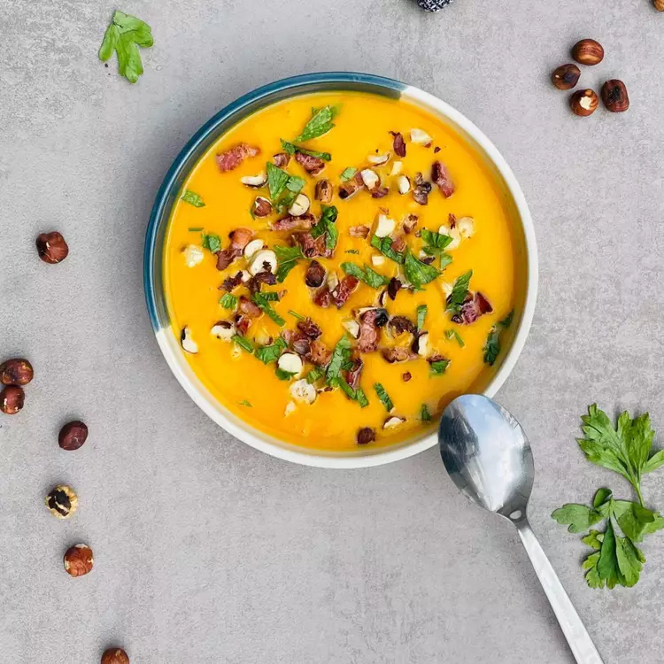 Soupe de potiron croquante