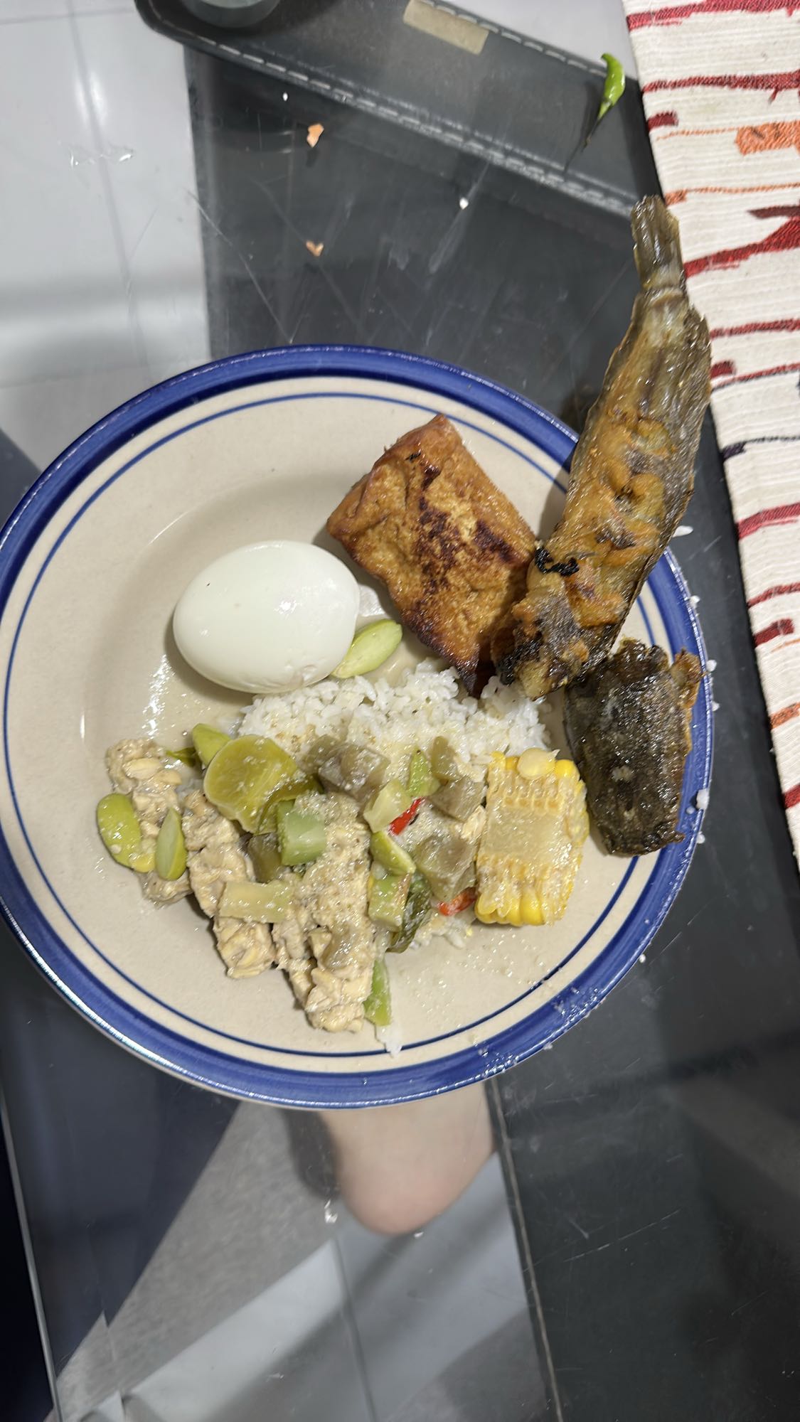 Mixed rice with fish & tofu