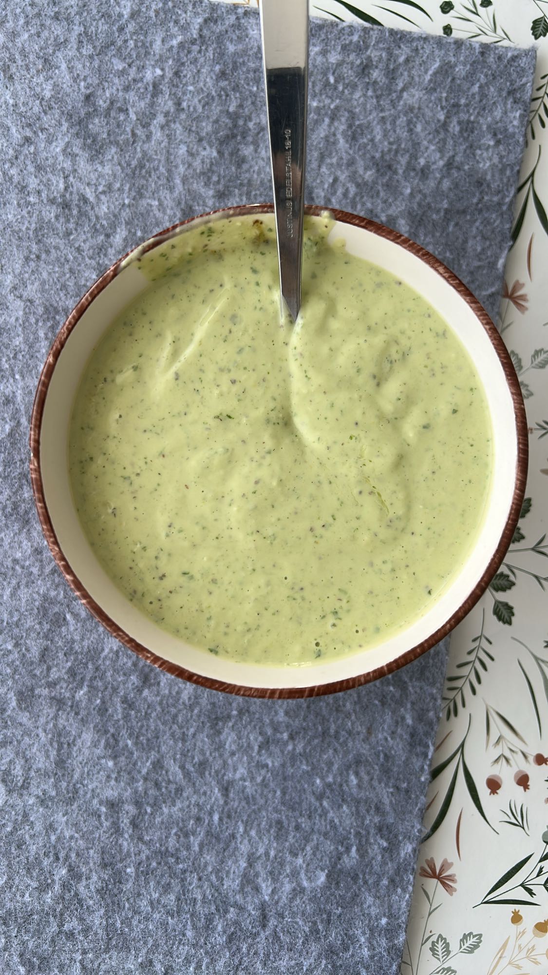 sopa cremosa verde