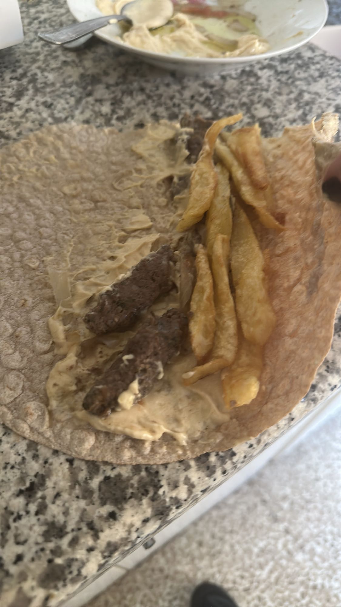 Kofta wrap with fries