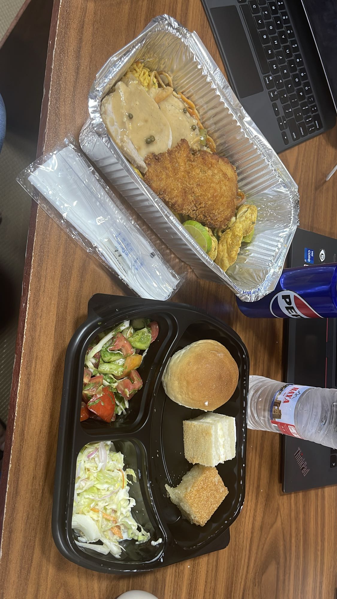 Breaded chicken lunch tray