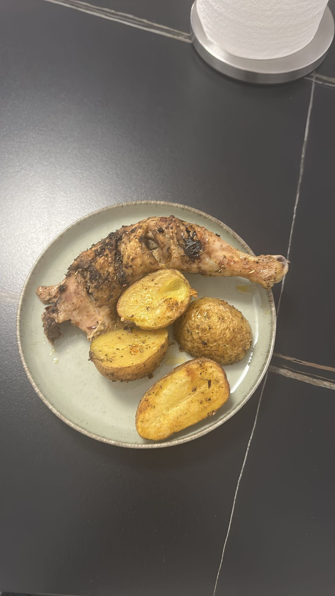 pollo asado con papas